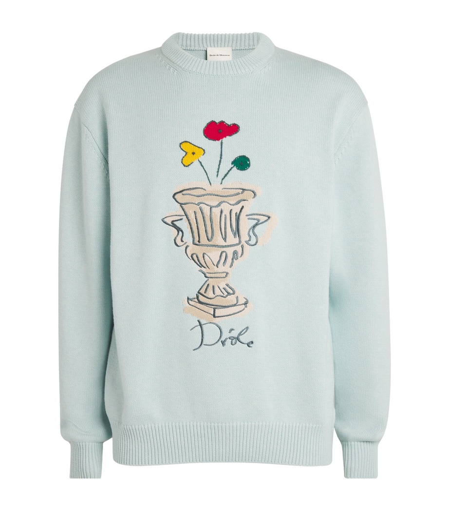 Wool-Cotton Vase Sweater LIGHT BLUE Image 1