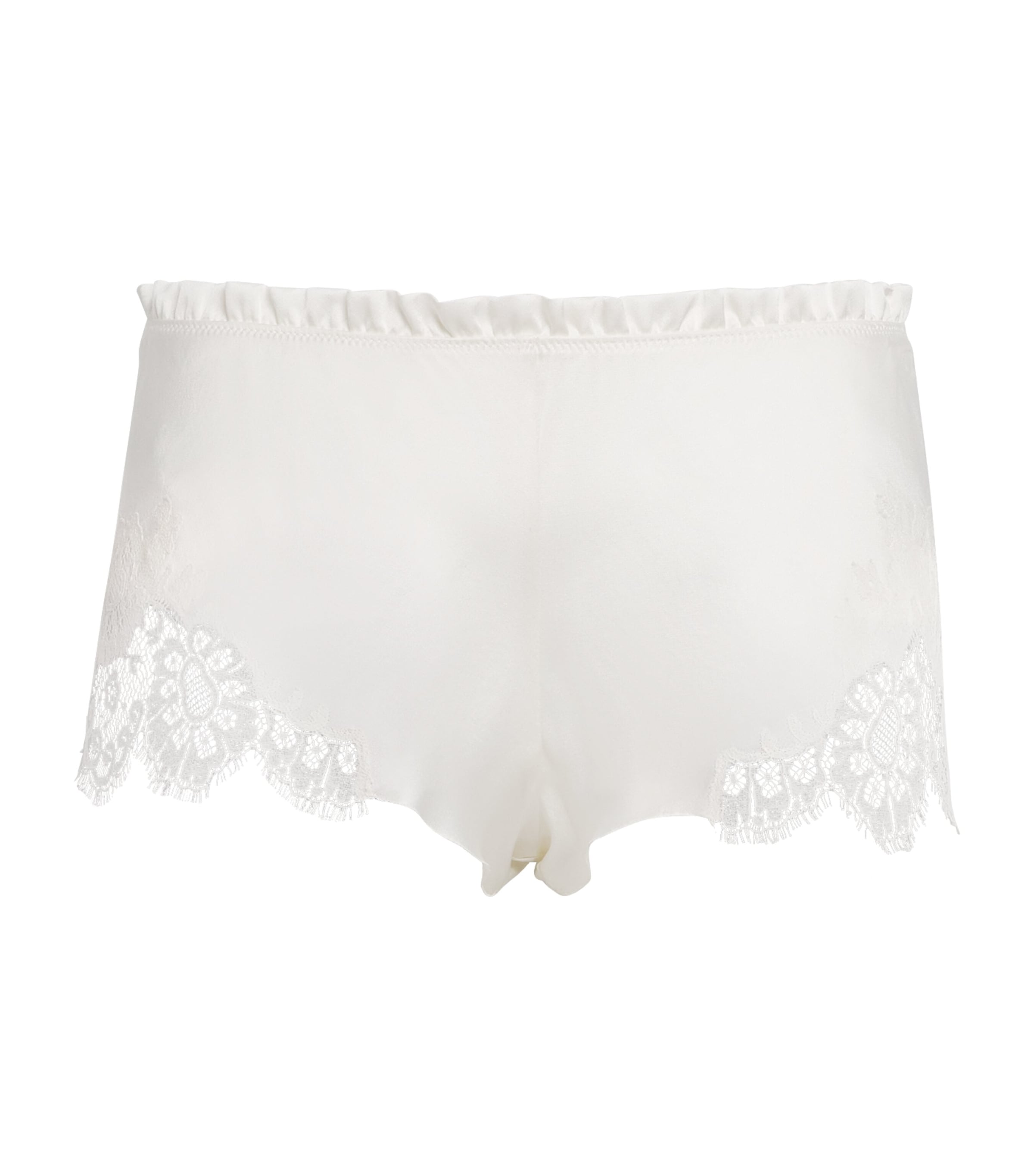 Carine Gilson Womens Silk Lace-Trim Julia Shorts Naturel/naturel Image 1