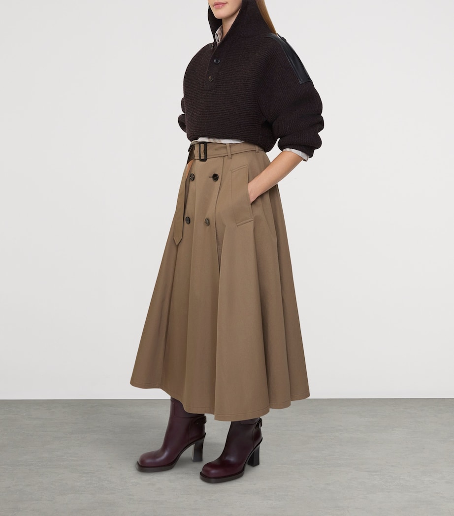 Gabardine Trench Midi Skirt CLAY BROWN Image 2