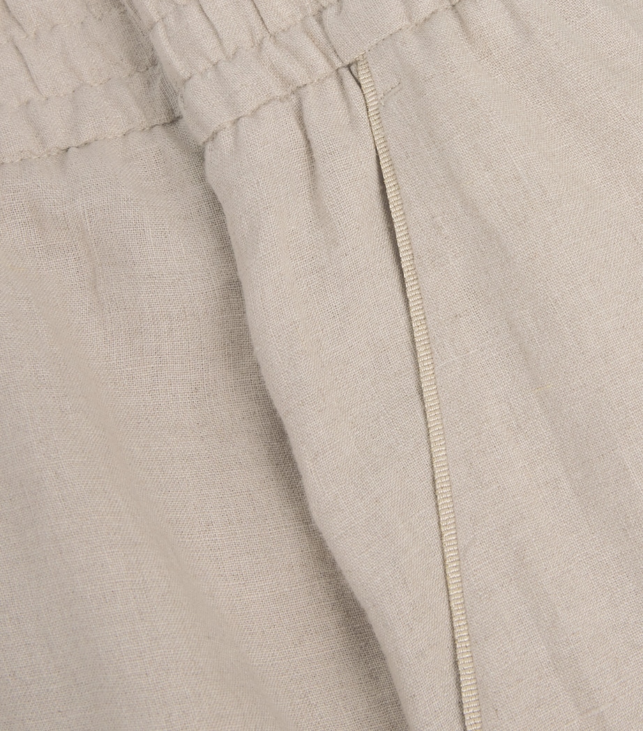x Harrods Linen Elasticated Palazzo Trousers SABBIA Image 5