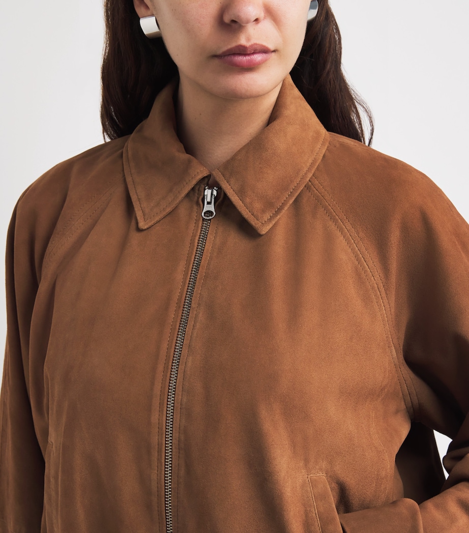 Herskind Womens Suede Ray Bomber Jacket Cognac Image 3