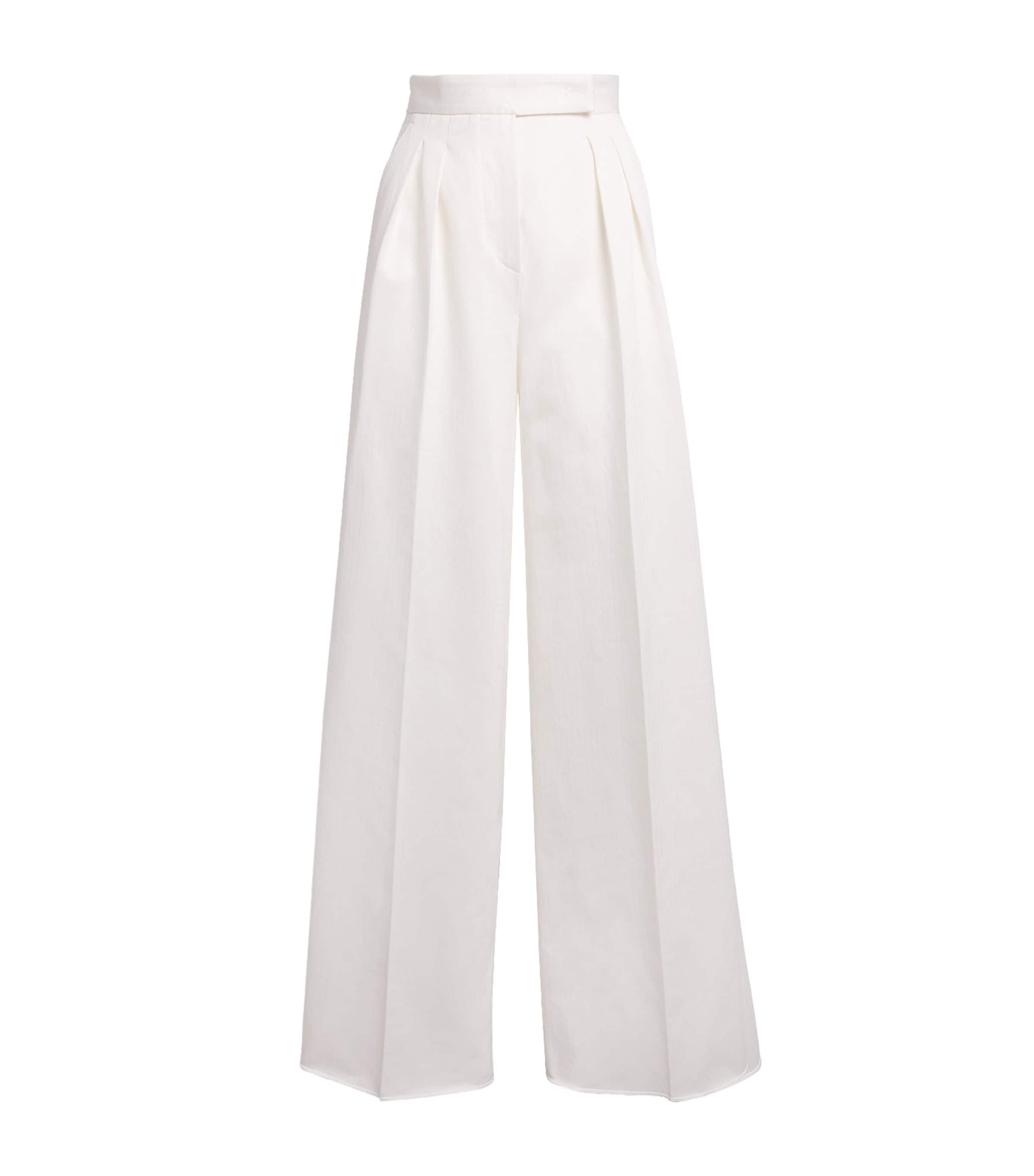 Max Mara Elegant Wide Leg Pants In White