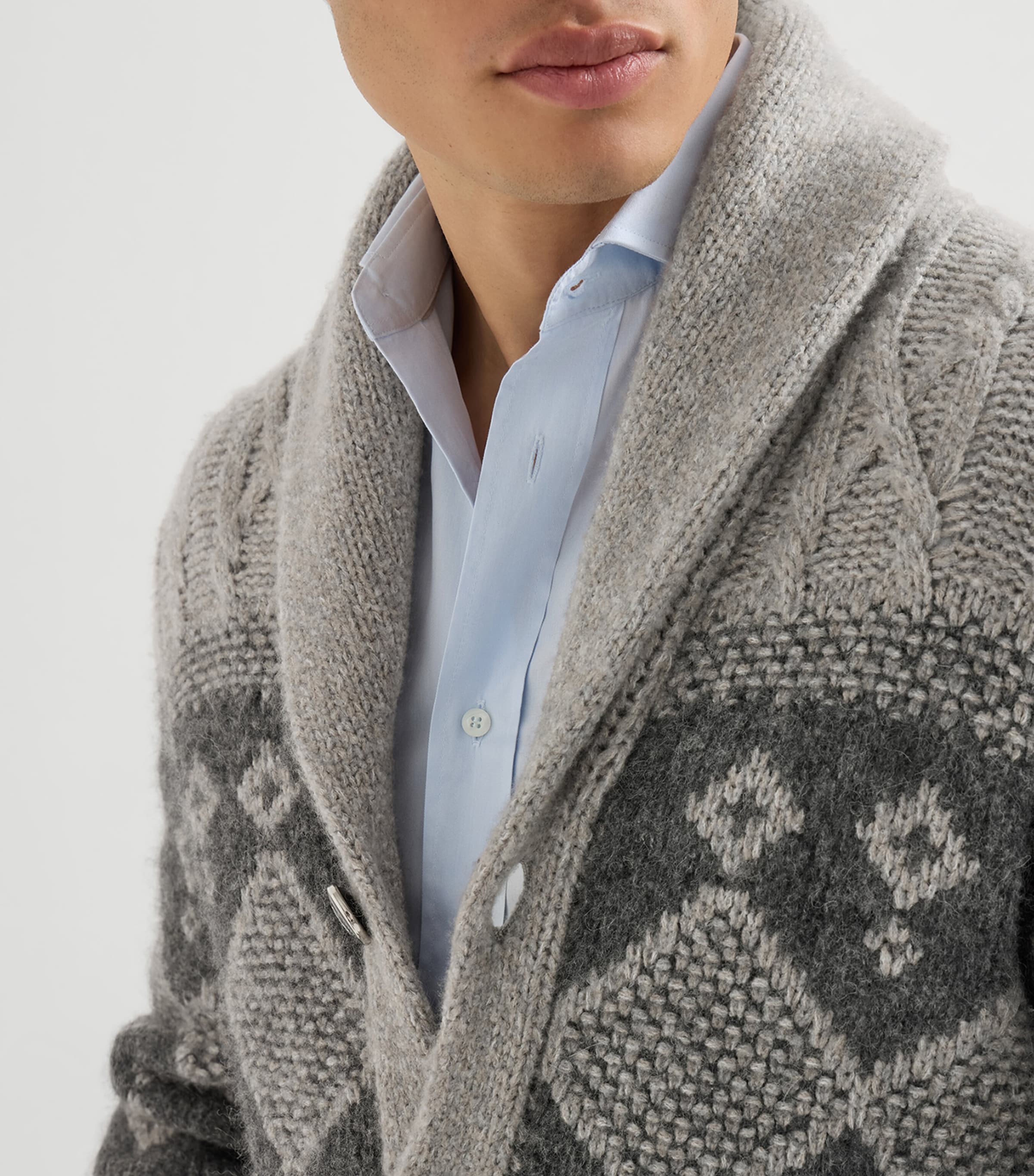 Brunello Cucinelli Mens Virgin Wool-Silk-Cashmere Cardigan Image 6