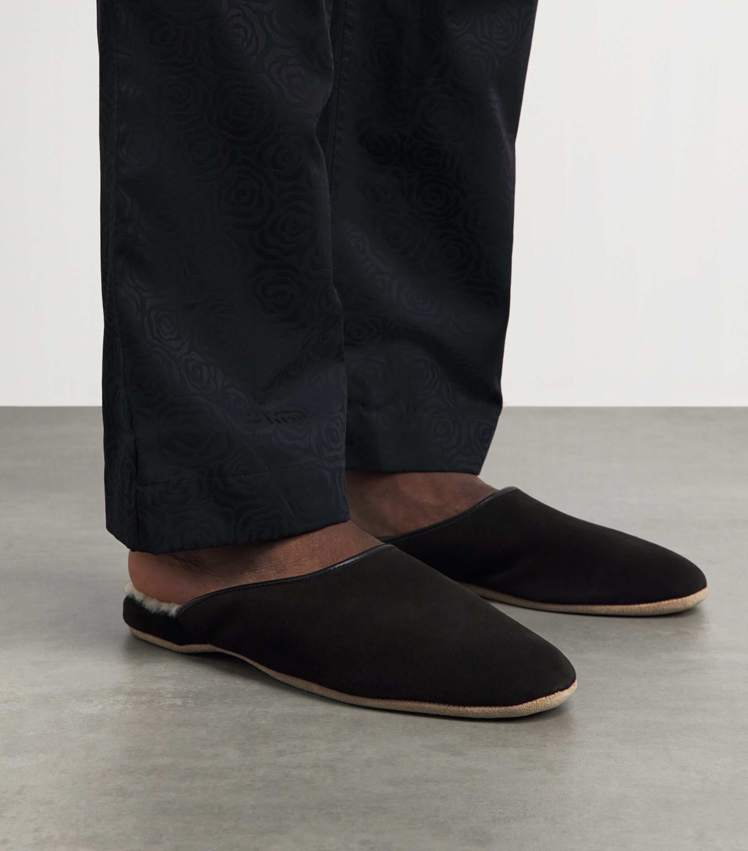 Derek Rose Suede Douglas Slippers Black Image 7