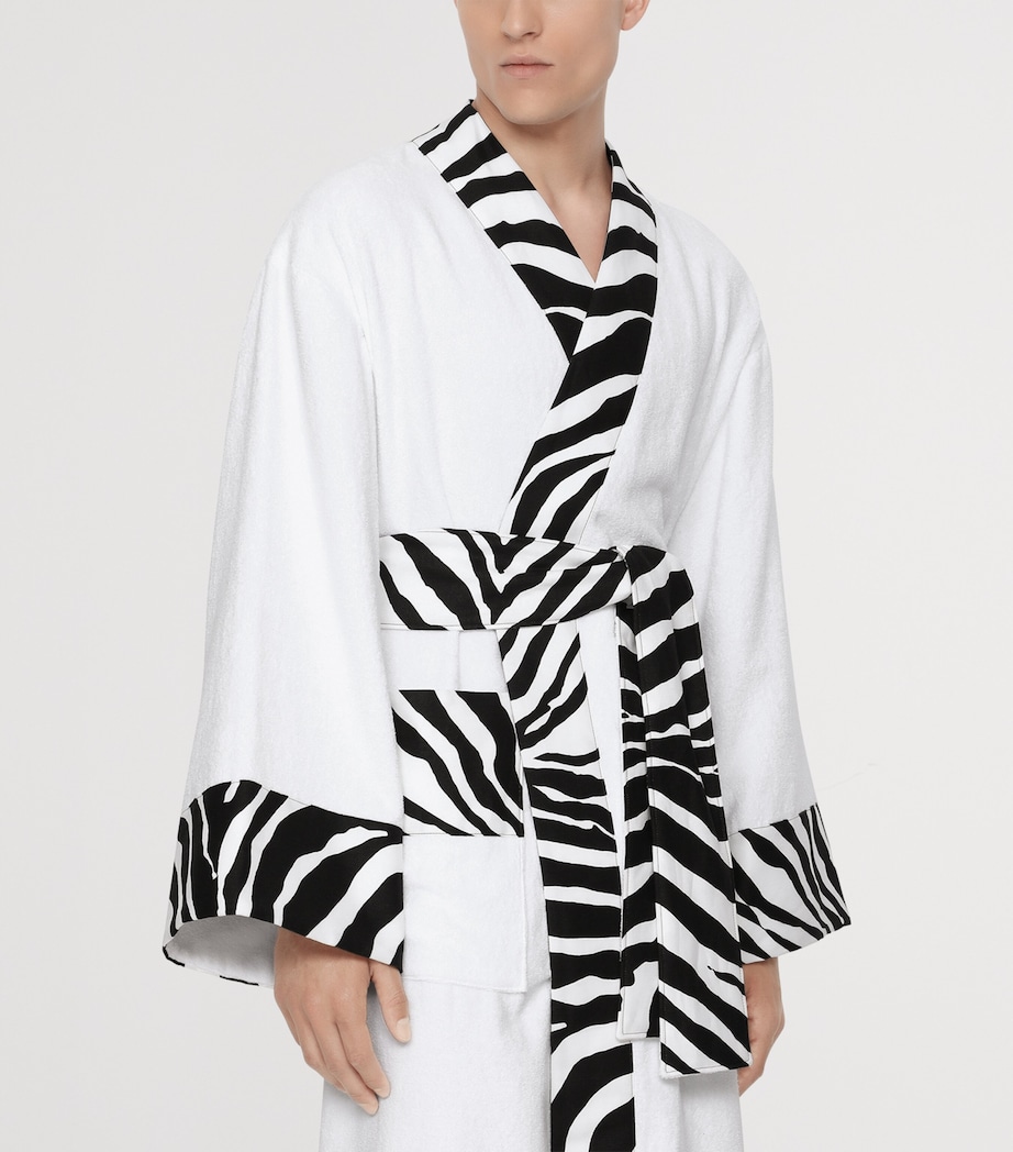 Terry Cotton Zebra Print Robe UZ024 BIANCO ZEBRA Image 9