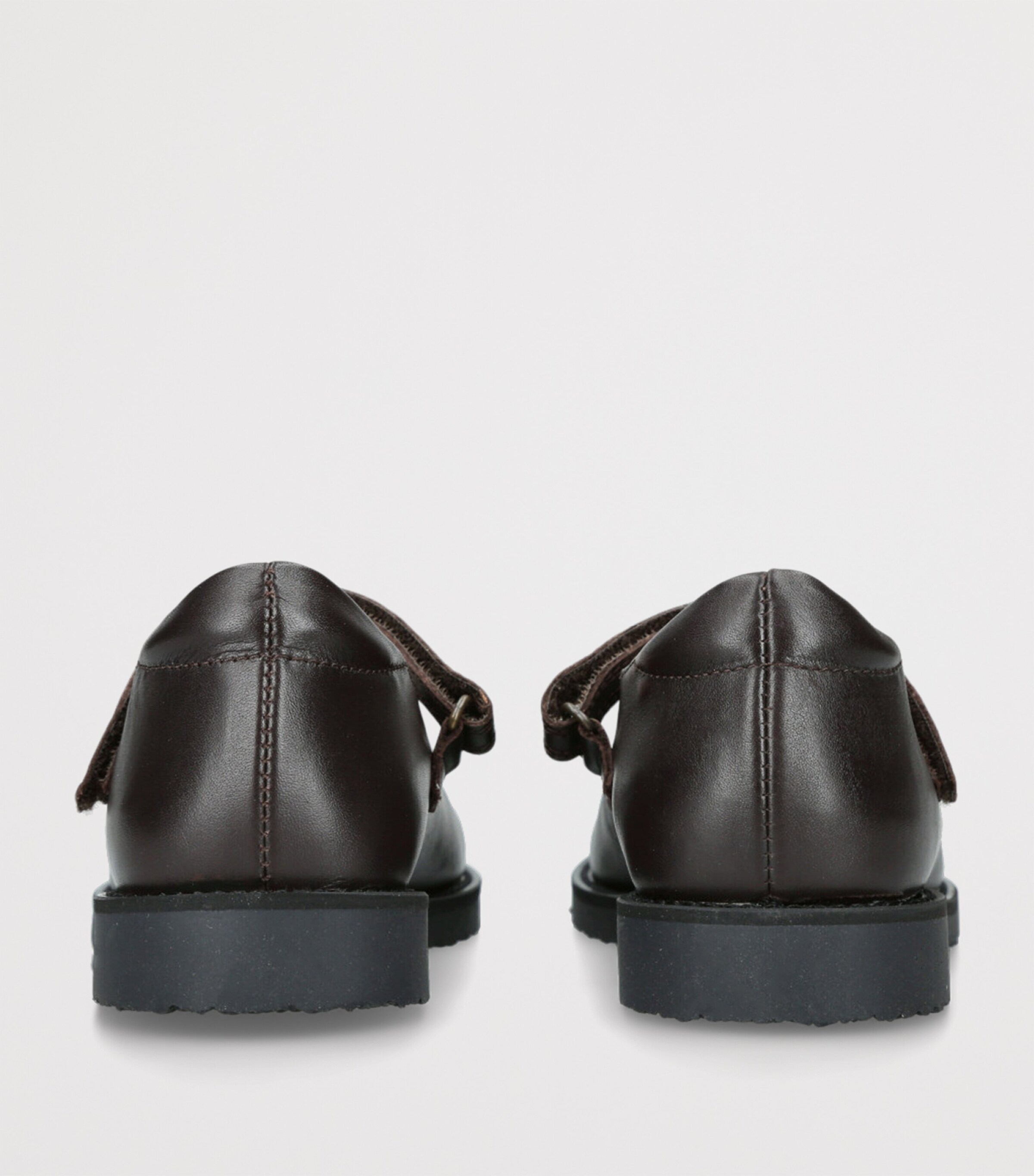 papouelli Leather Emilia Mary Janes Dark Brown Image 2