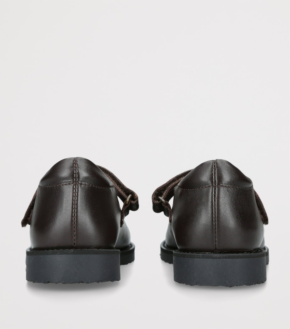 papouelli Leather Emilia Mary Janes Dark Brown Image 2