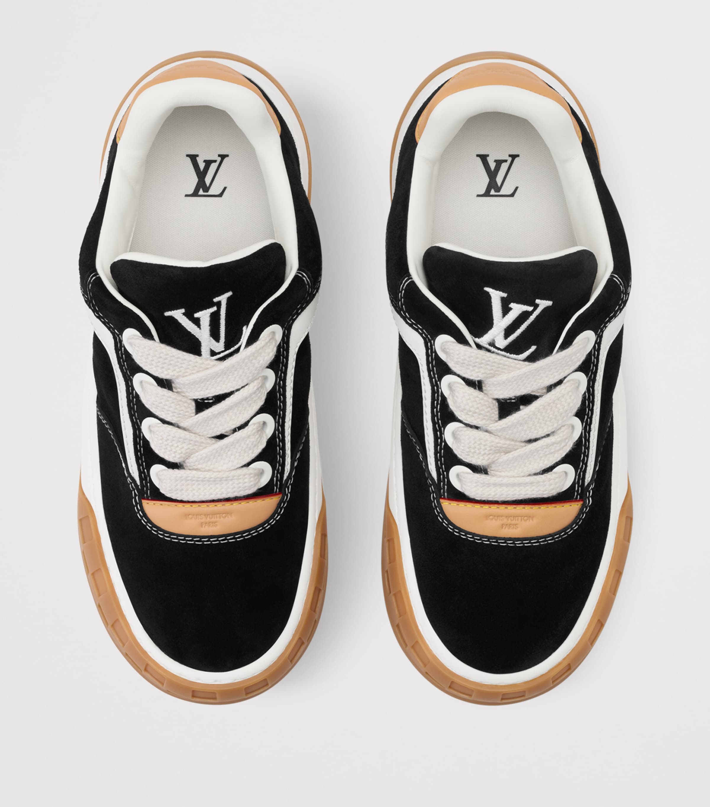 Suede Tilted Low-Top Sneakers BLACK Image 4