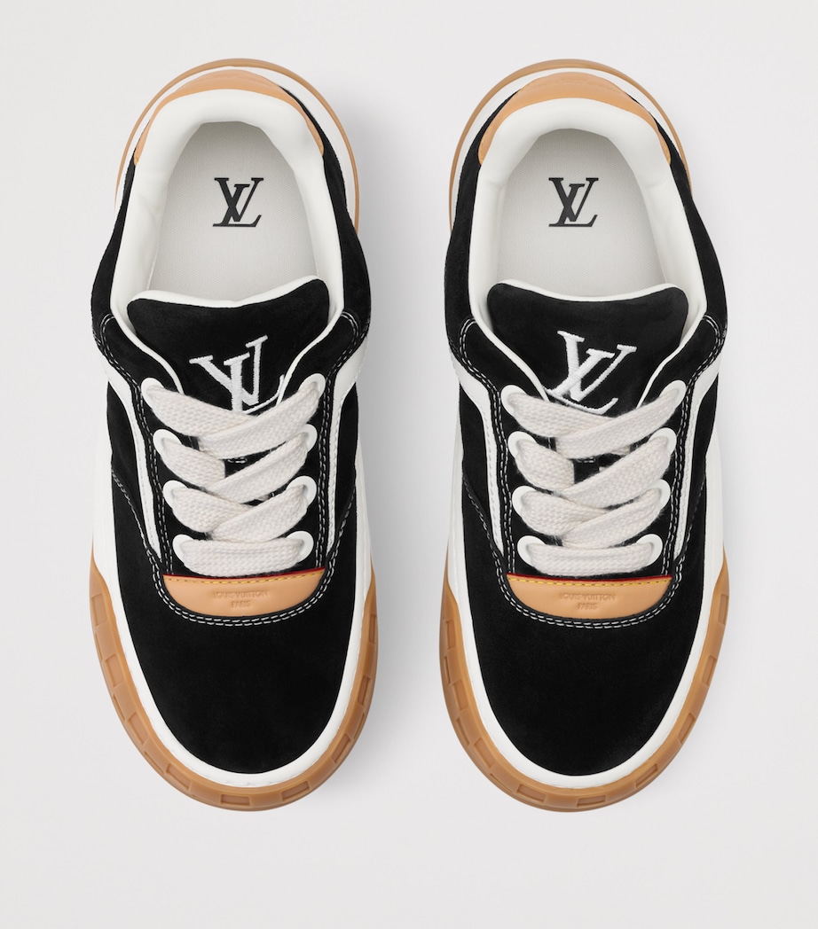 Suede Tilted Low-Top Sneakers BLACK Image 4