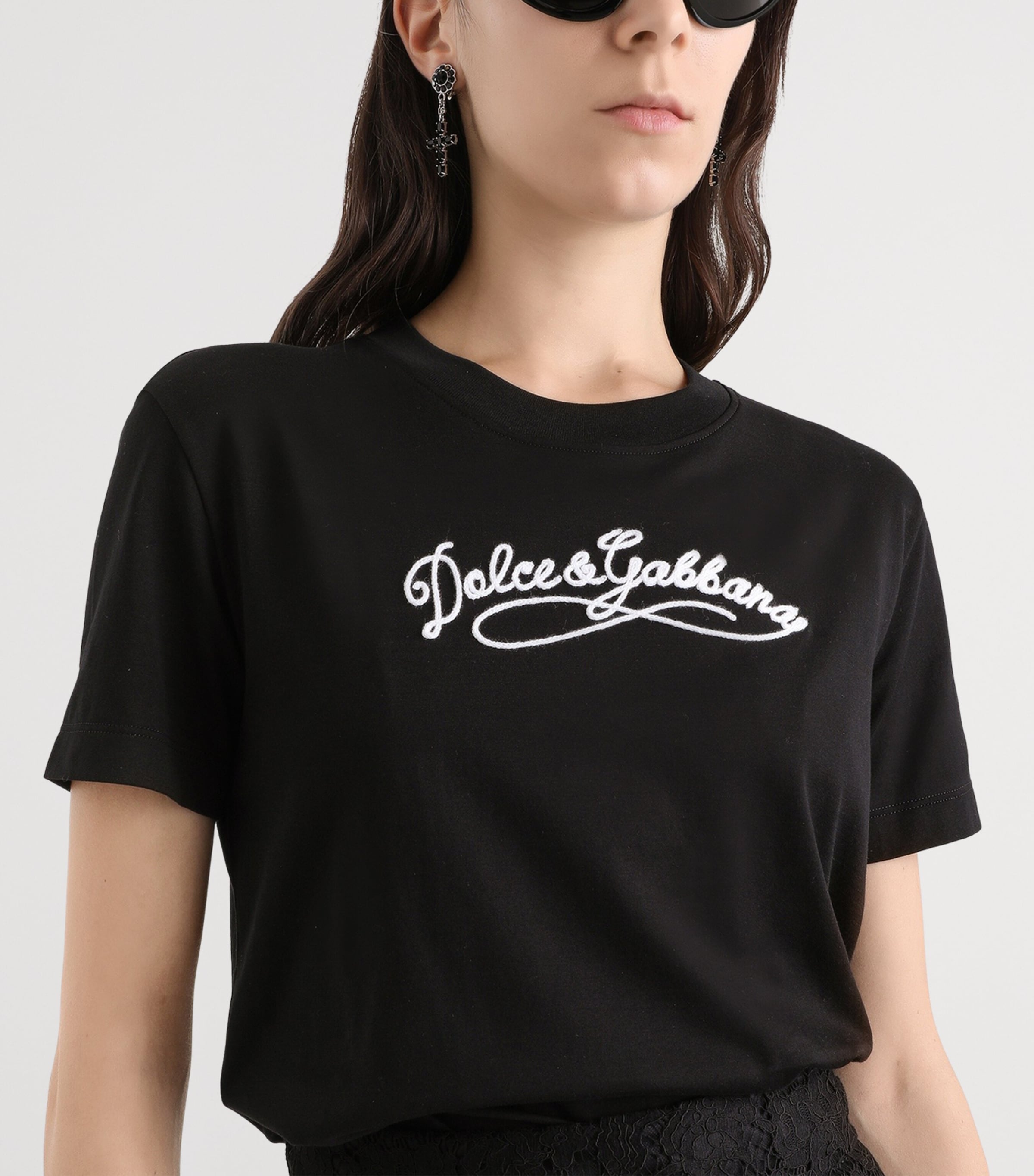 Cotton Embroidered Logo T-Shirt N0000-BLAC Image 4