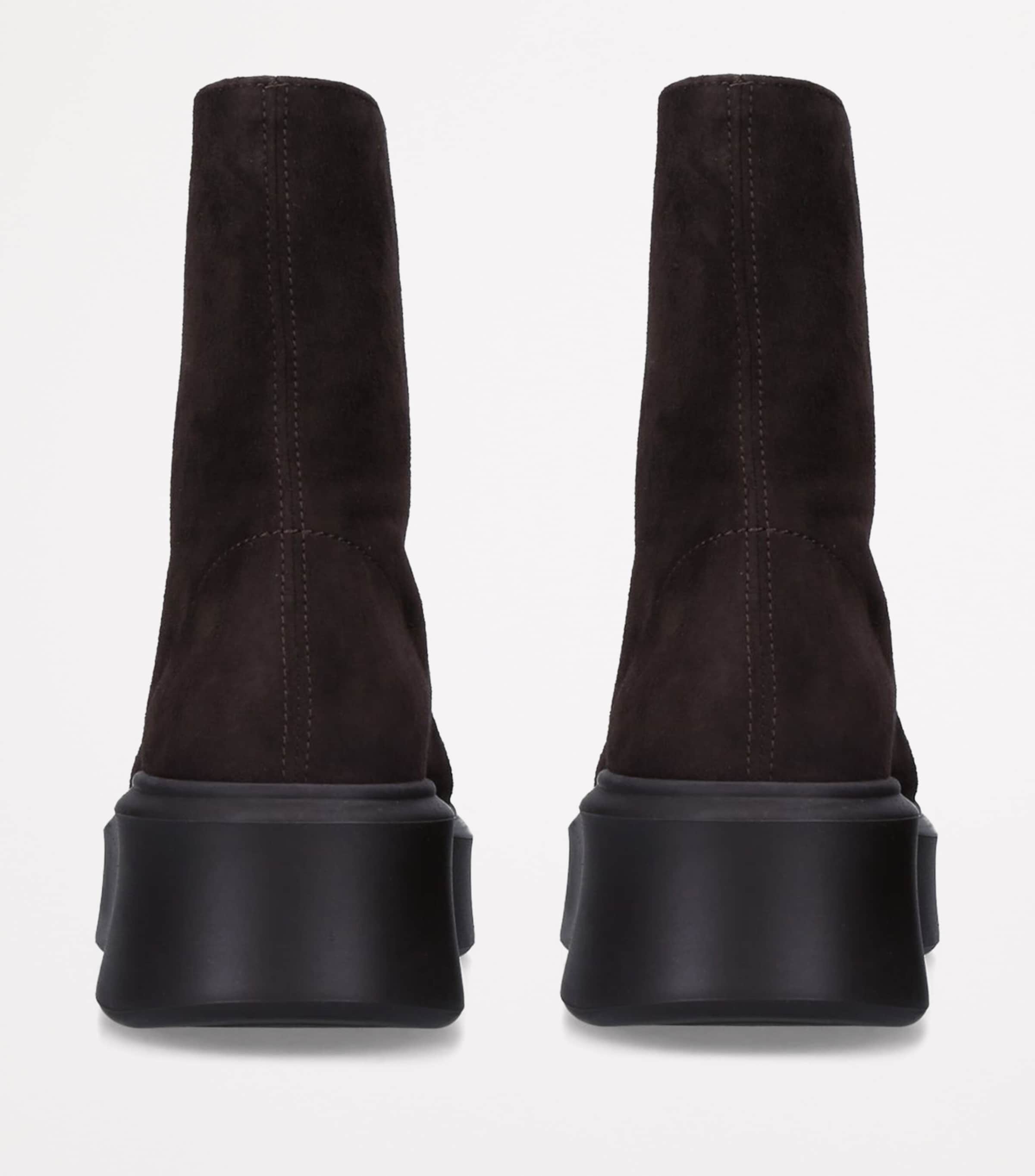 Zipped Suede Ankle Boots 50 DARK BROWN Image 2