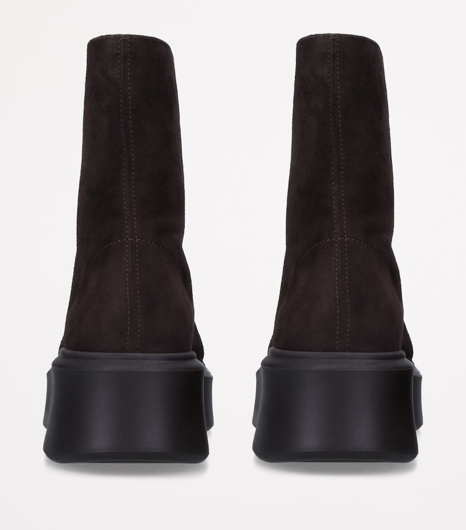 Zipped Suede Ankle Boots 50 DARK BROWN Image 2