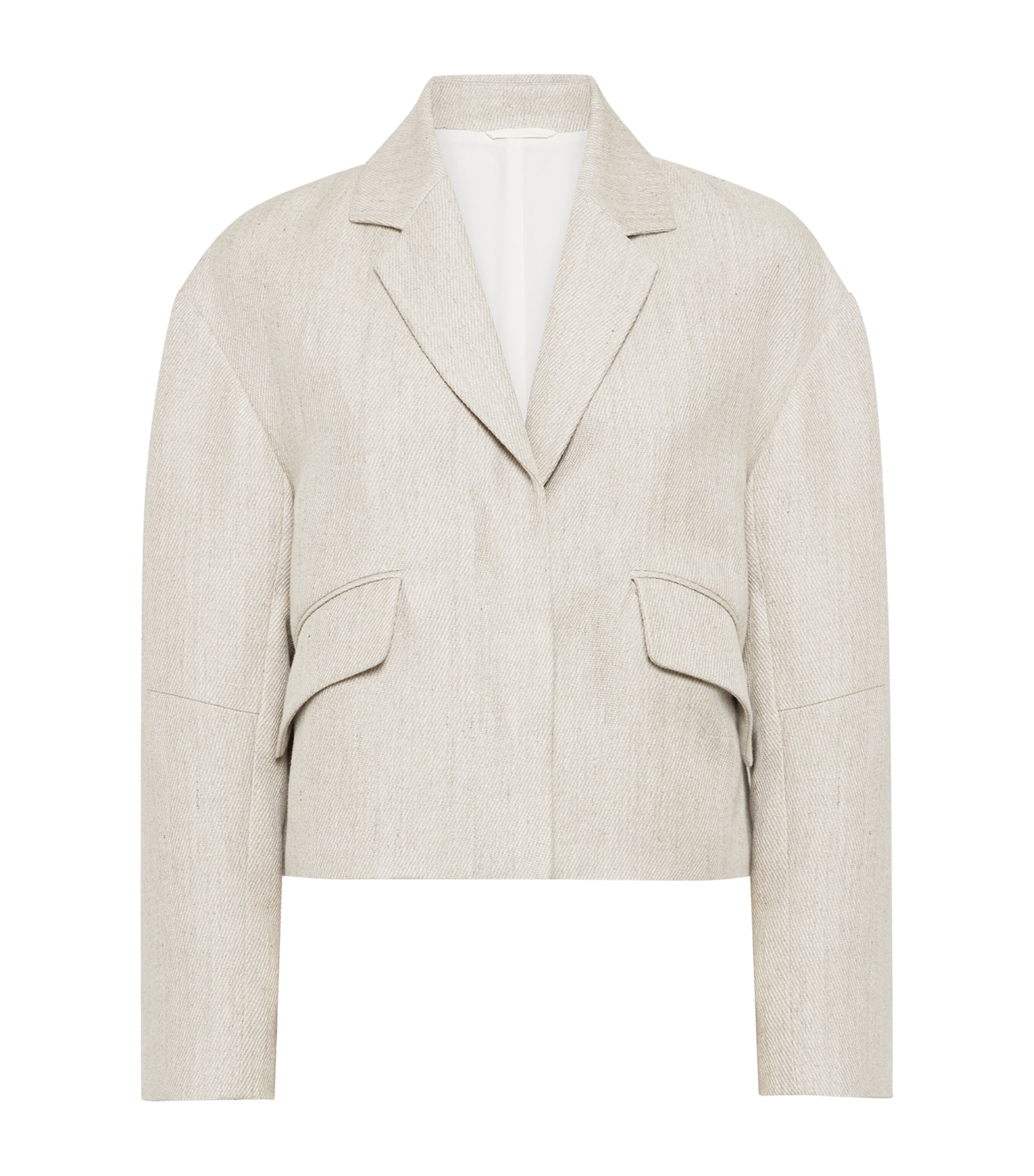 Brunello Cucinelli Linen Monili Blazer In Beige