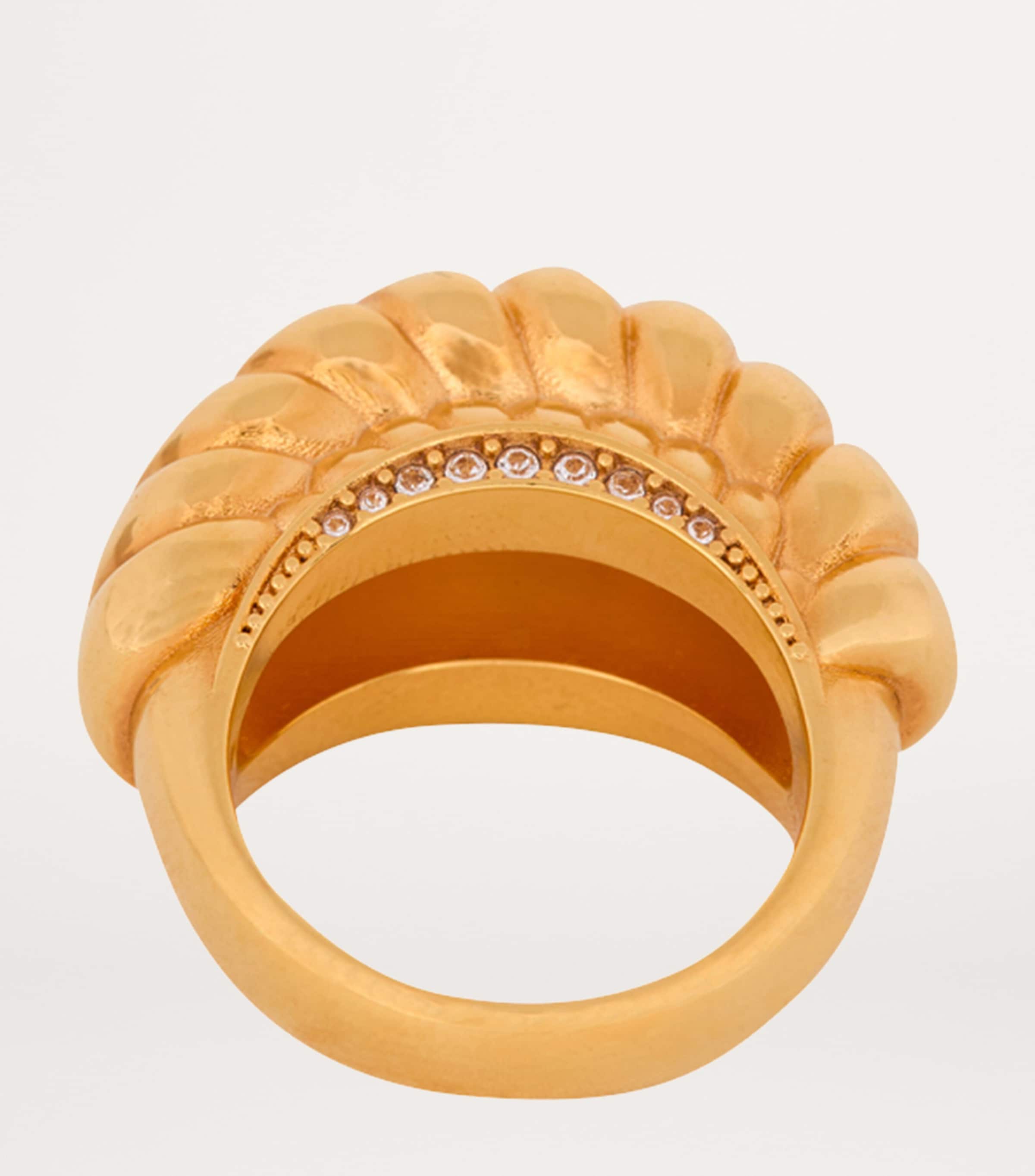 Crystal-Detail Snail Ring 1KA OR Image 4