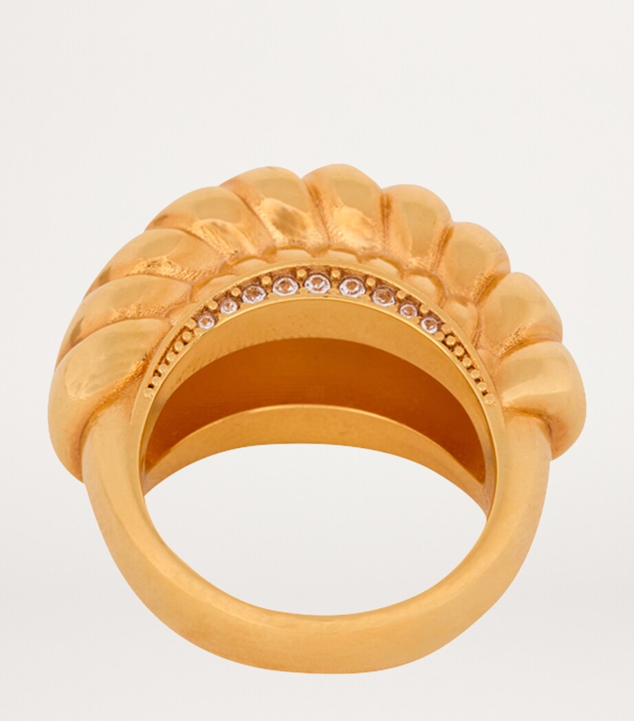 Crystal-Detail Snail Ring 1KA OR Image 4