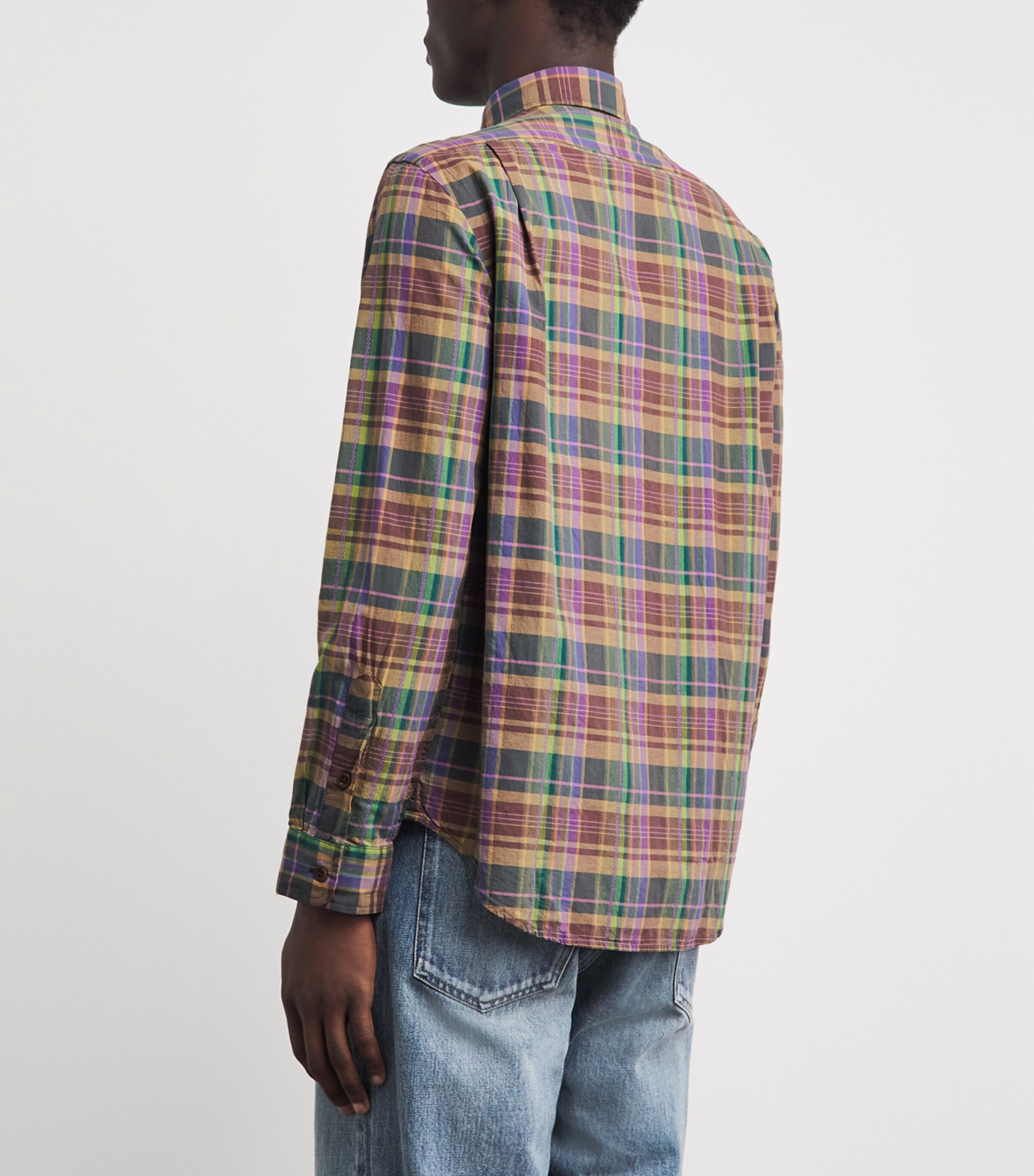 Polo Ralph Lauren Mens Cotton Check Shirt Brwn Prple Mlti Image 5