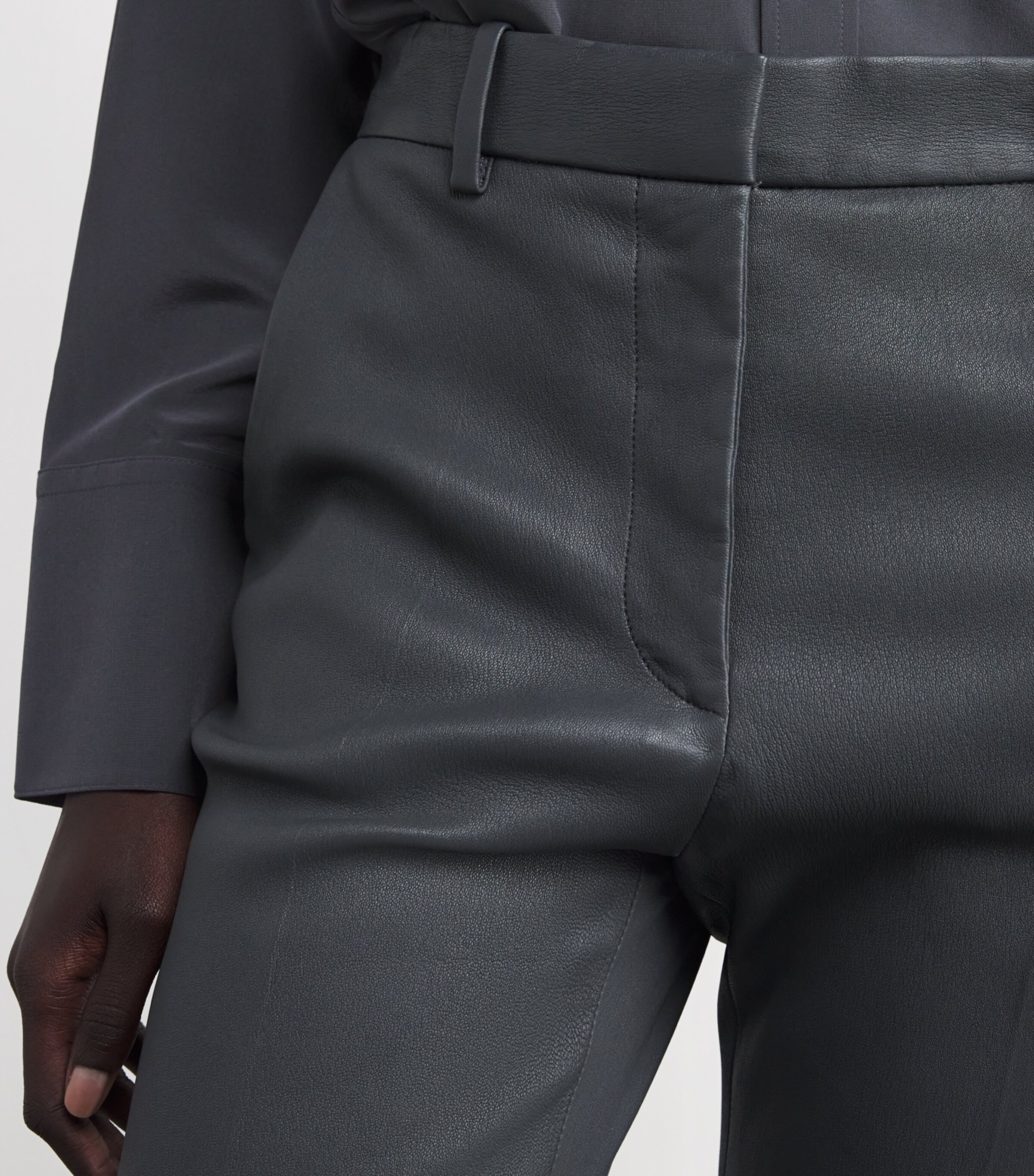 Lambskin Tafira Flared Trousers SMOKE Image 6