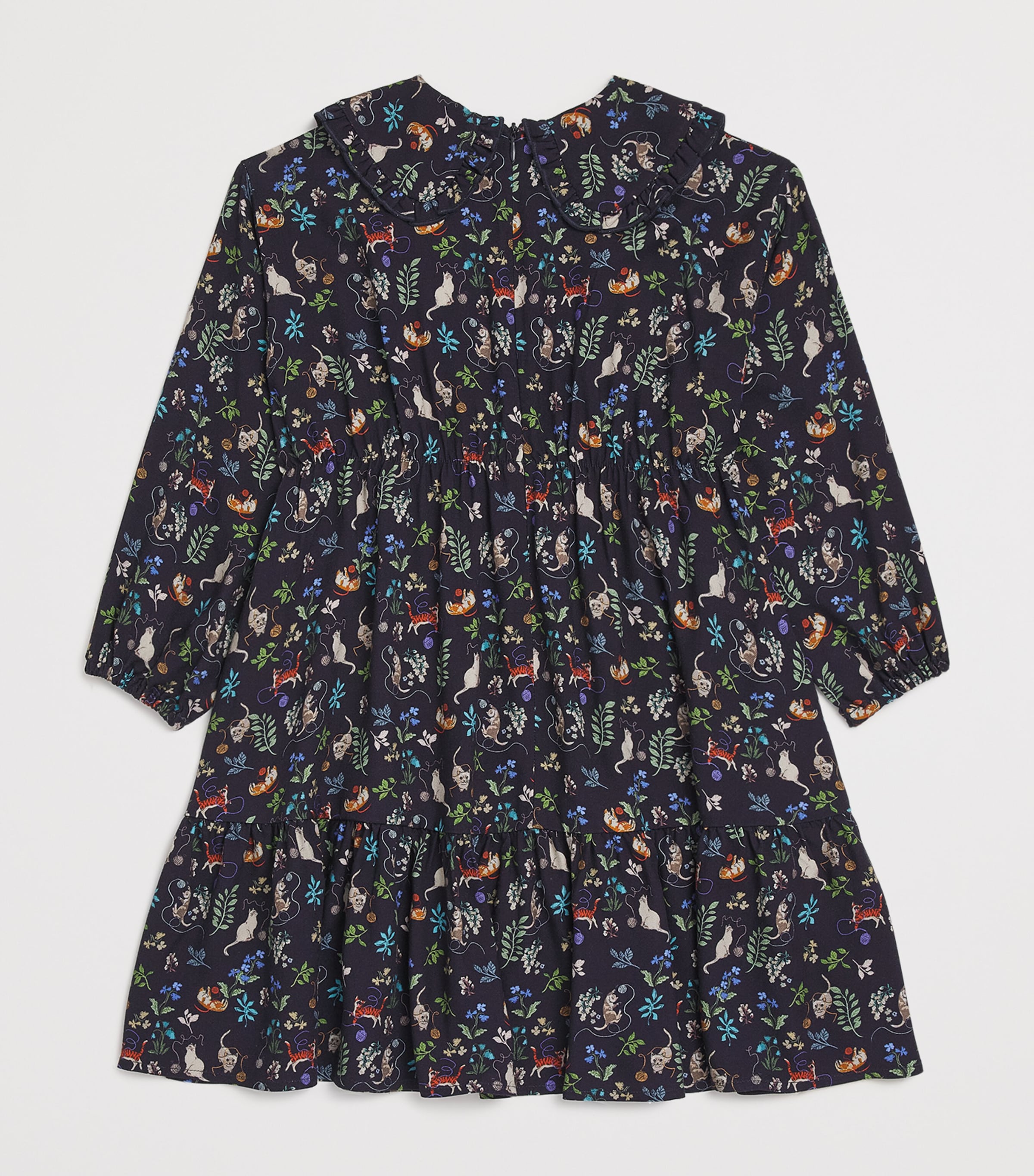 Floral Dress (2-14 Years) 497NAVY BLUE Image 2