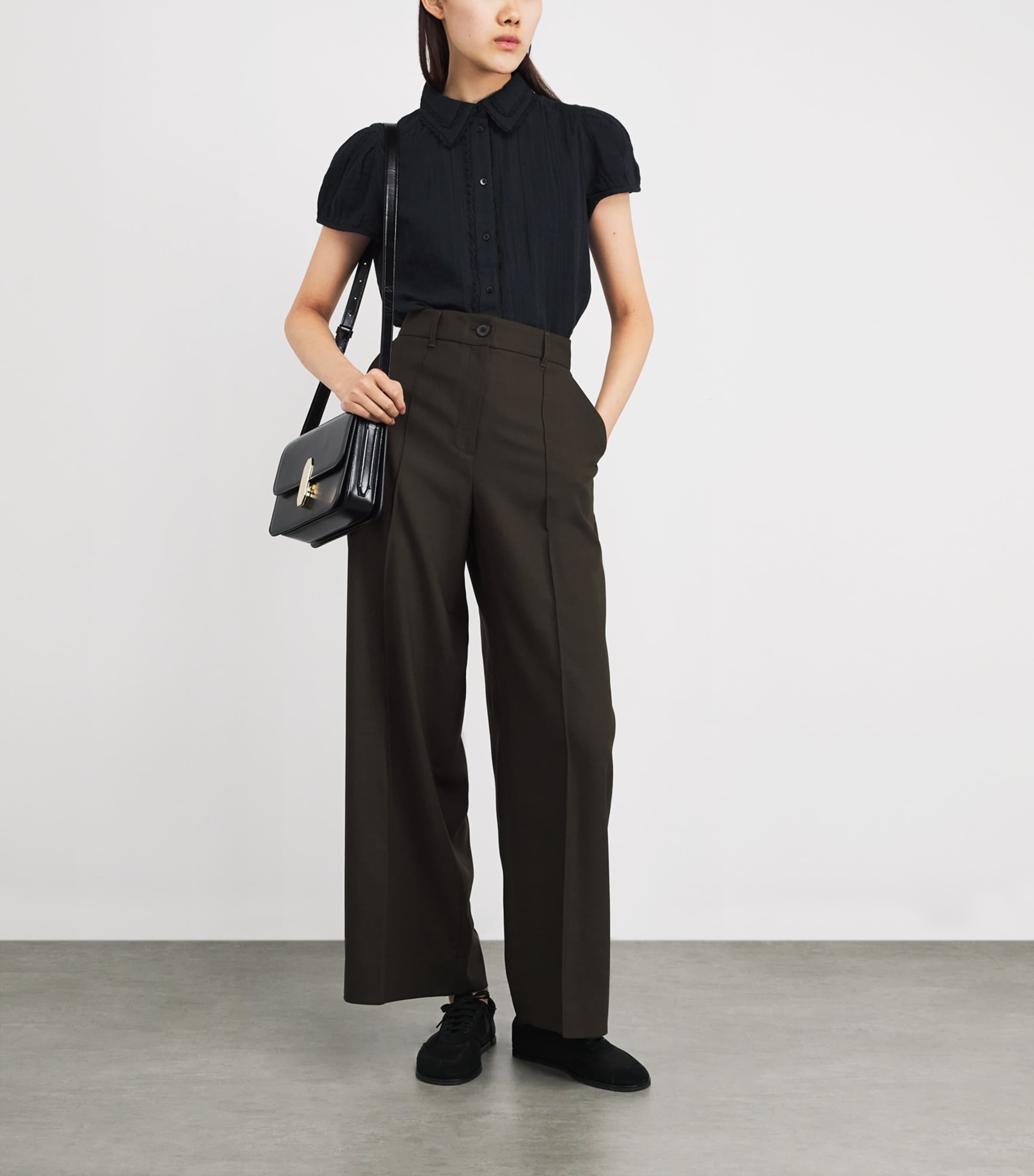 Cotton Cheesecloth Blouse NAVY Image 2