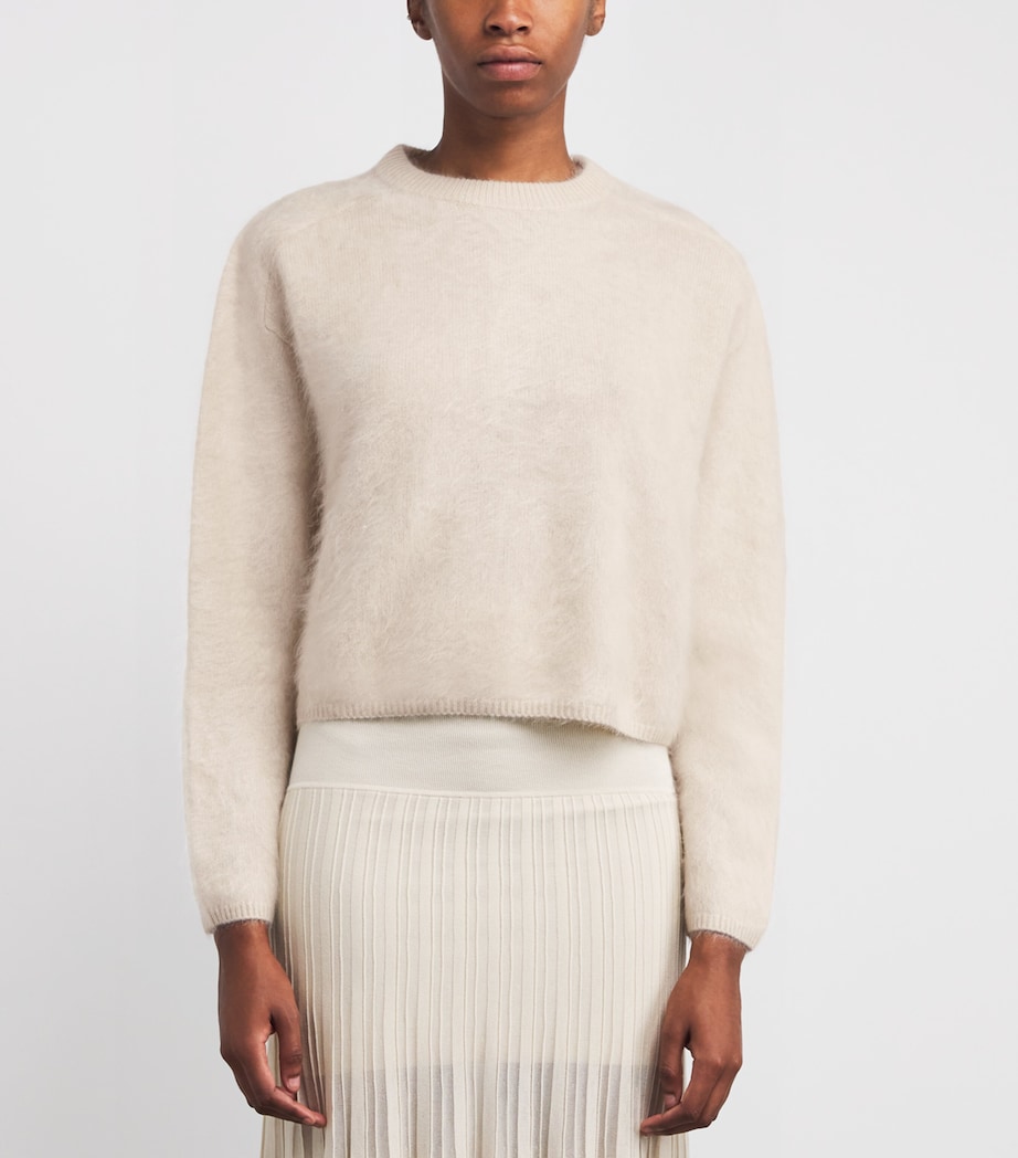 Brushed Cashmere Crew-Neck Sweater CHALK Image 3