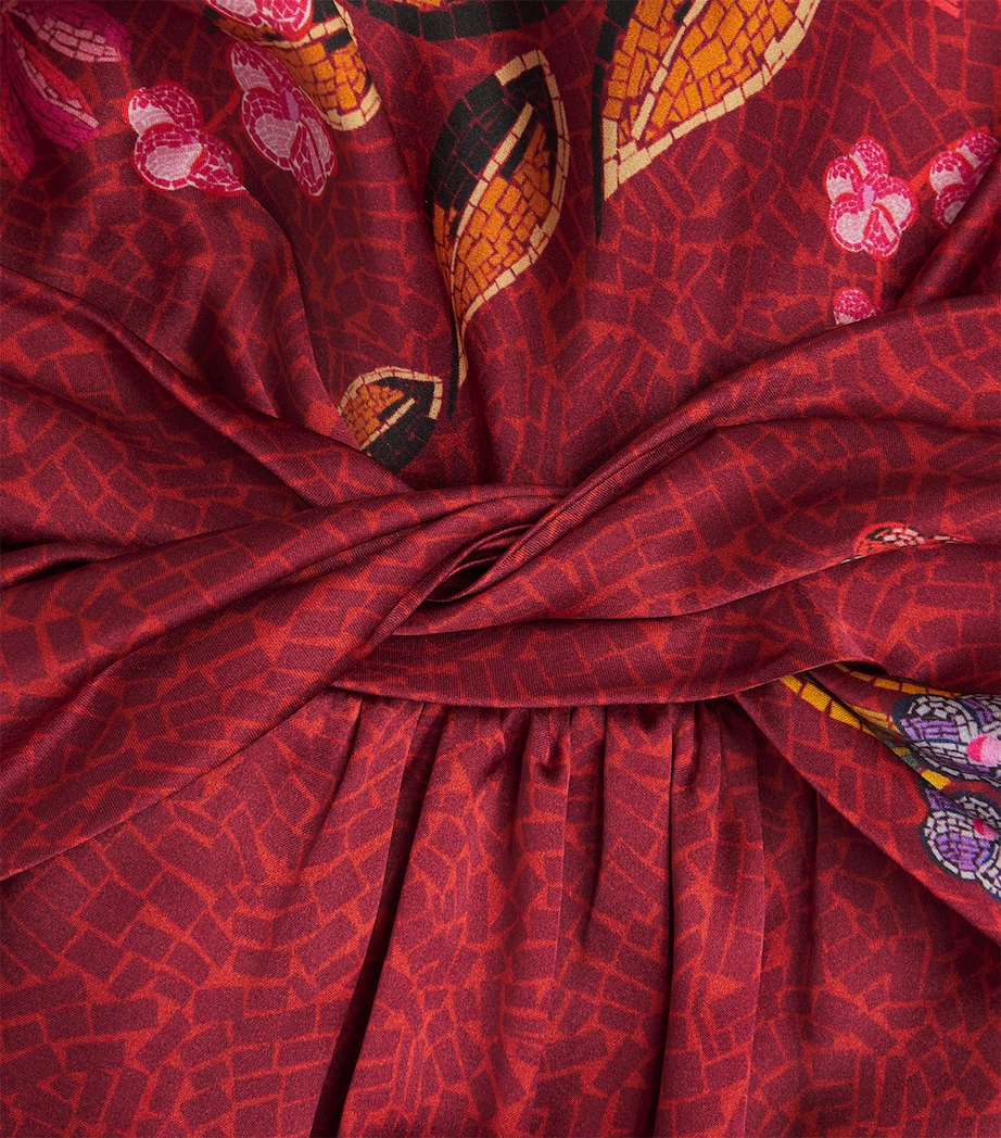 Satin Terrazzo Print Gwen Midi Dress 2421-GARNET TERRAZZO Image 5