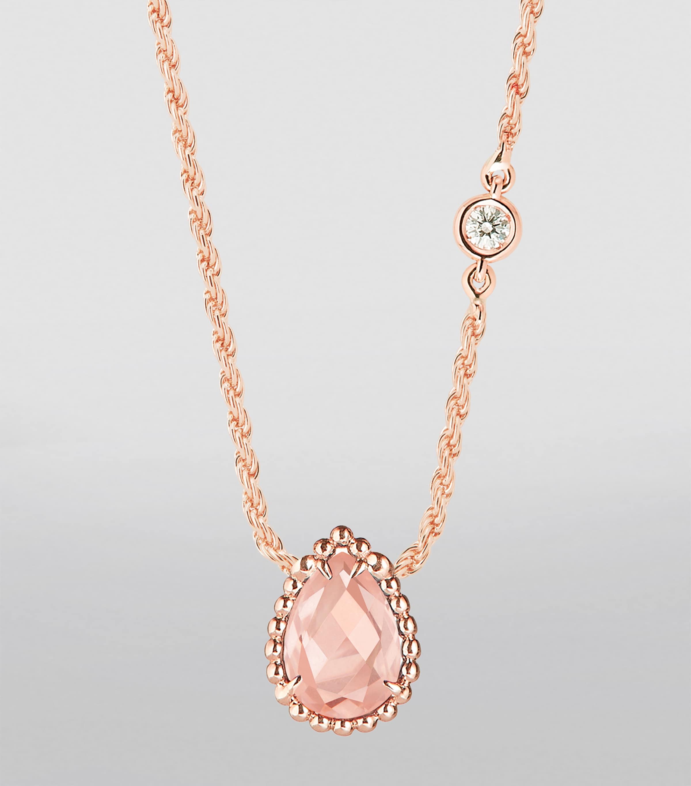 Rose Gold, Diamond and Pink Quartz Serpent Bohème Necklace PINK QUARTZ Image 4