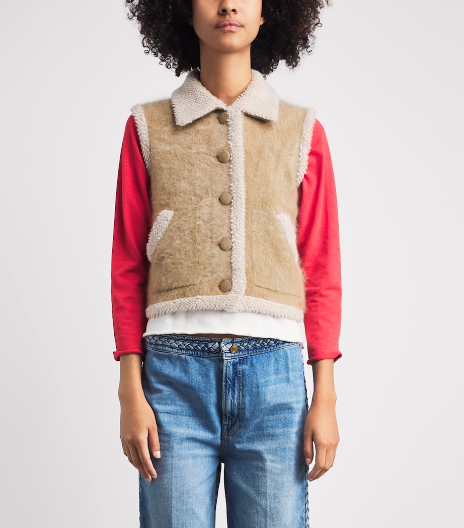 Guest In Residence Womens Cashmere Grizzly Wrangler Vest Camel Image 4