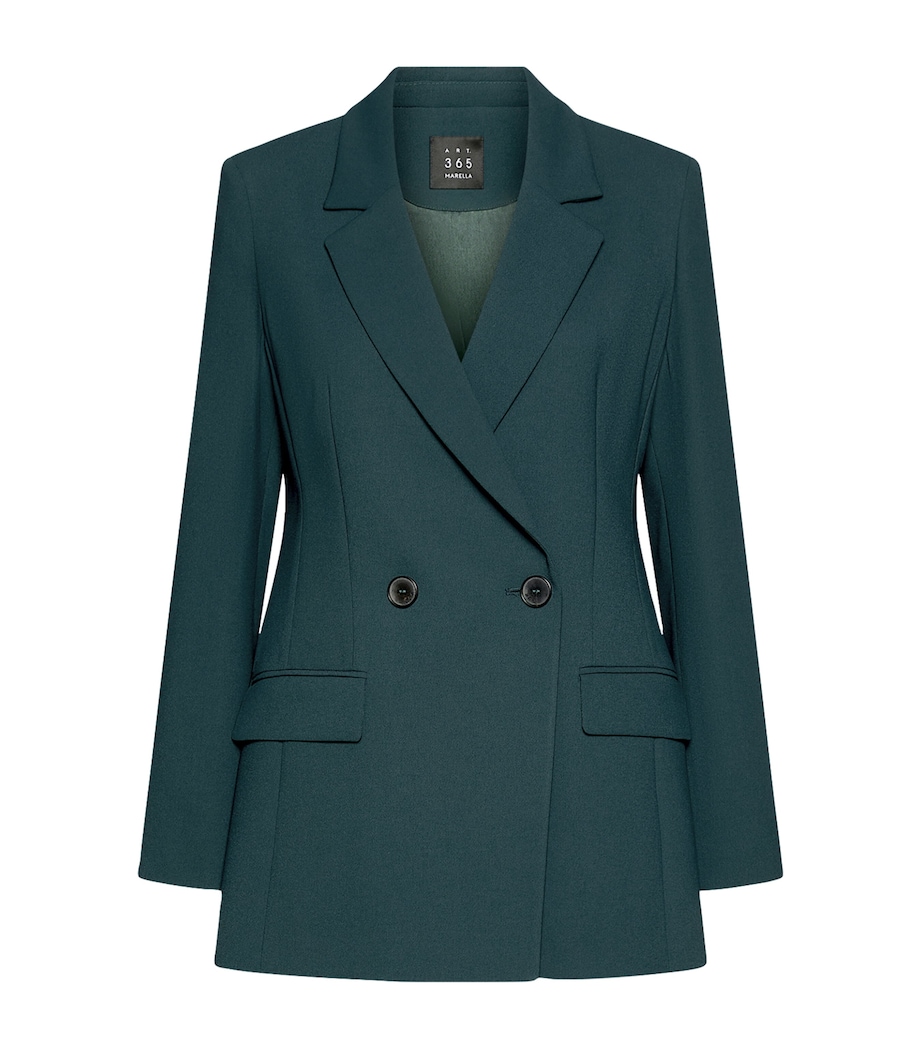 Marella Womens Double-Breasted Blazer Peacock Blue Image 1