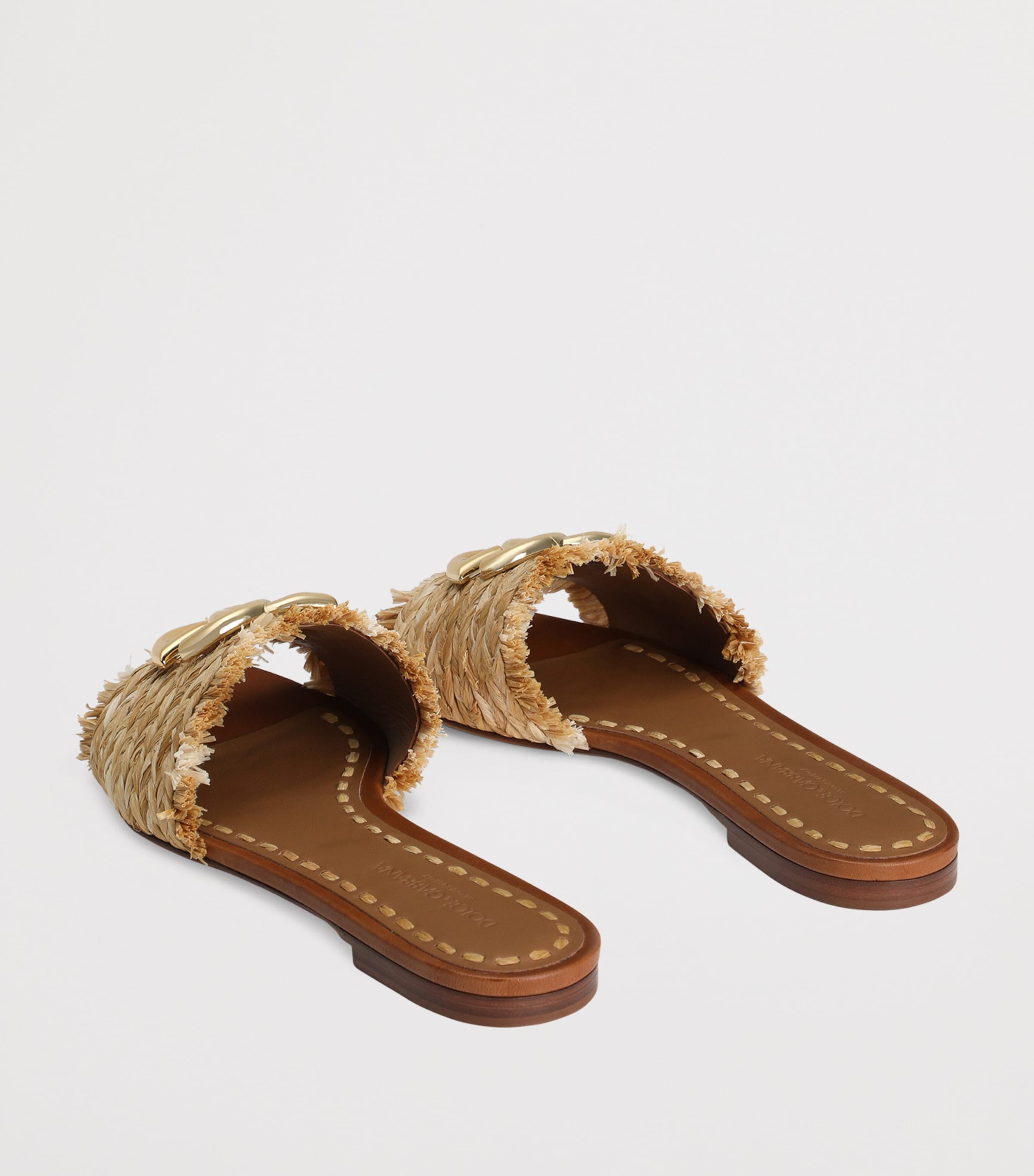 Fringe-Detail Logo Sandals 8B218-WOOD/NATURAL Image 3