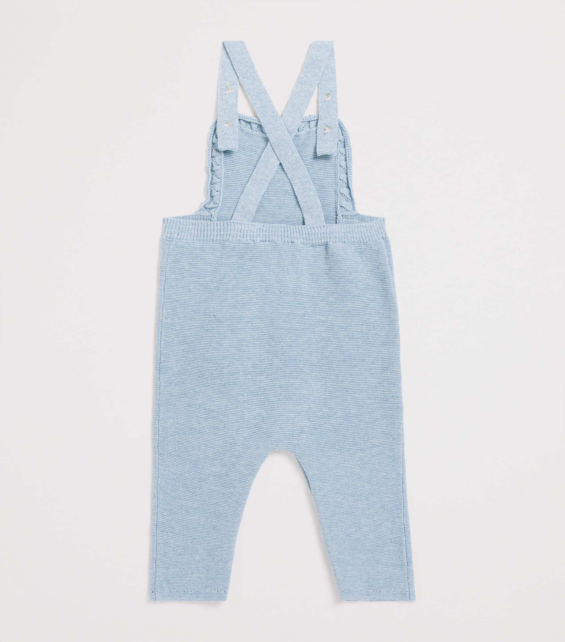 Cotton Knitted Dungarees (0-24 Months) 40CÉLESTE Image 2
