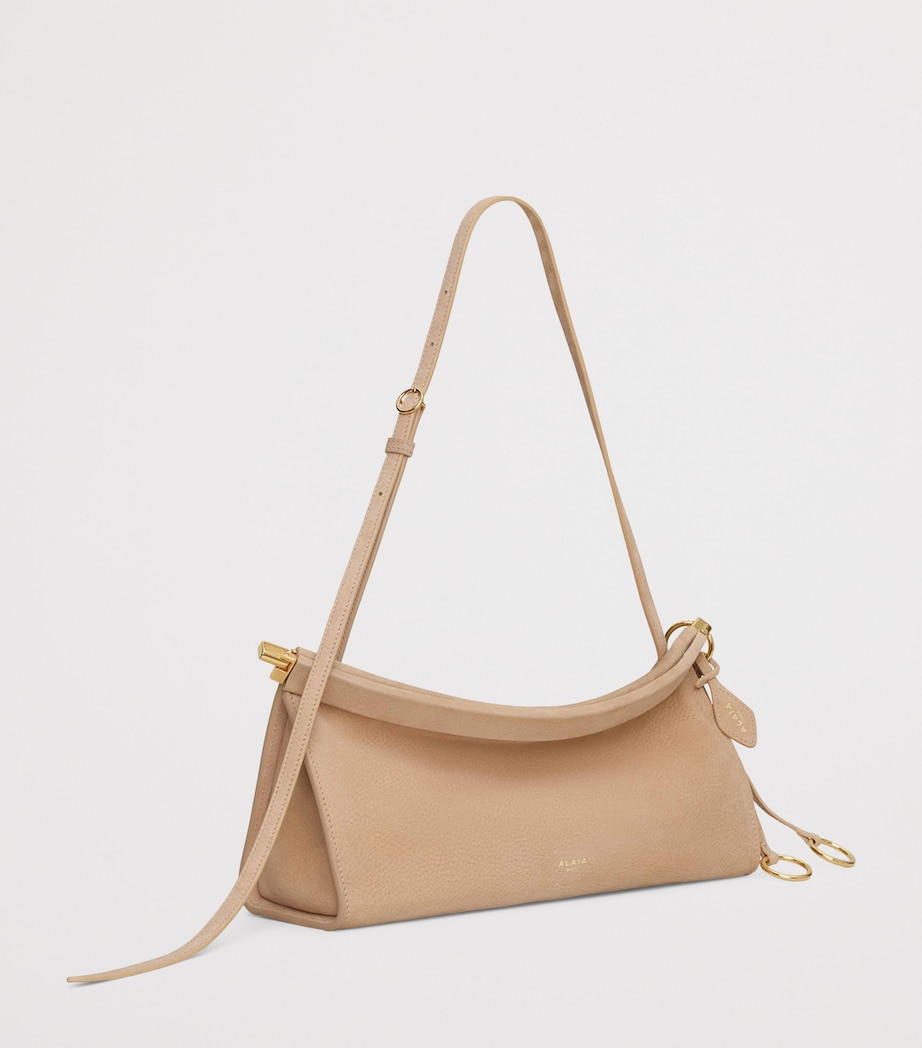 Small Leather Le Click East West Shoulder Bag DESERT Image 3