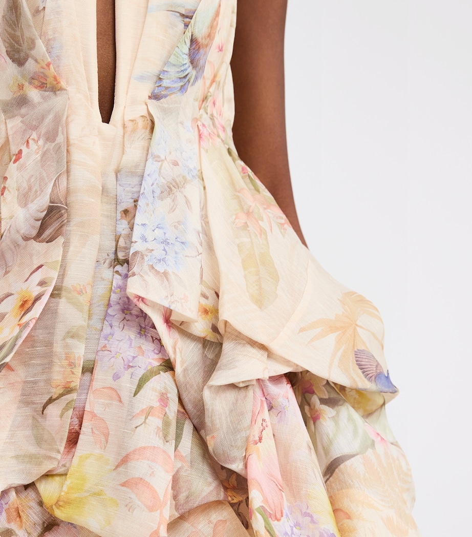 Zimmermann Pink Linen-Silk Printed Mini Dress | Harrods PA Zimmermann Pink Linen-Silk Printed Mini Dress | Harrods PA