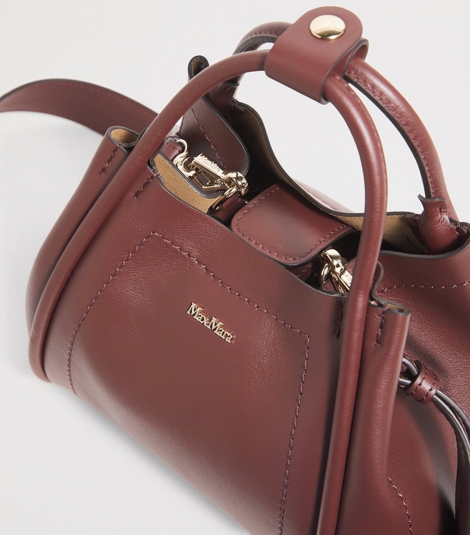 Extra-Small Leather Marine Top-Handle Bag BORDEAUX Image 6
