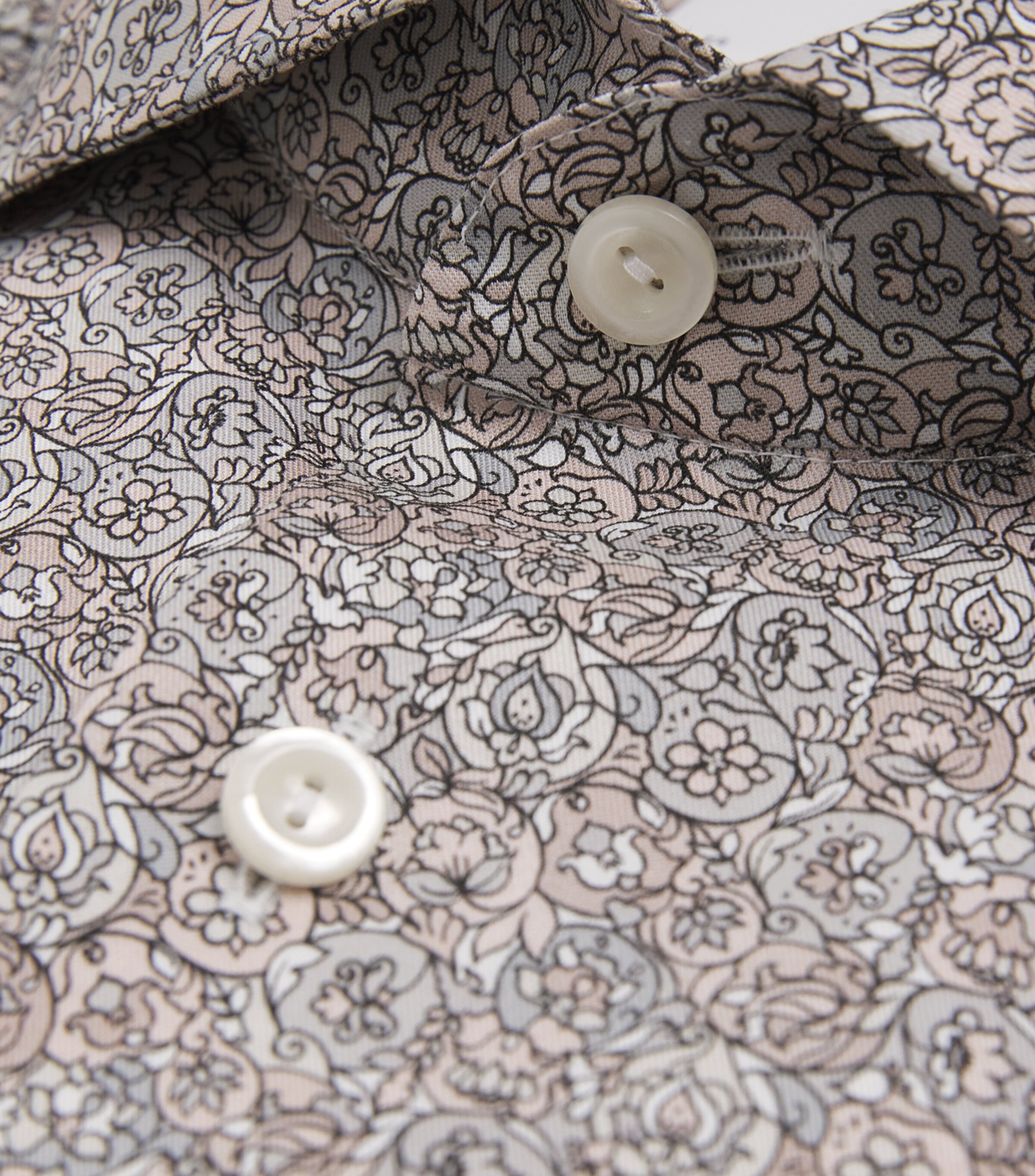 Eton Mens Signature Twill Floral Slim Shirt Beige Image 5