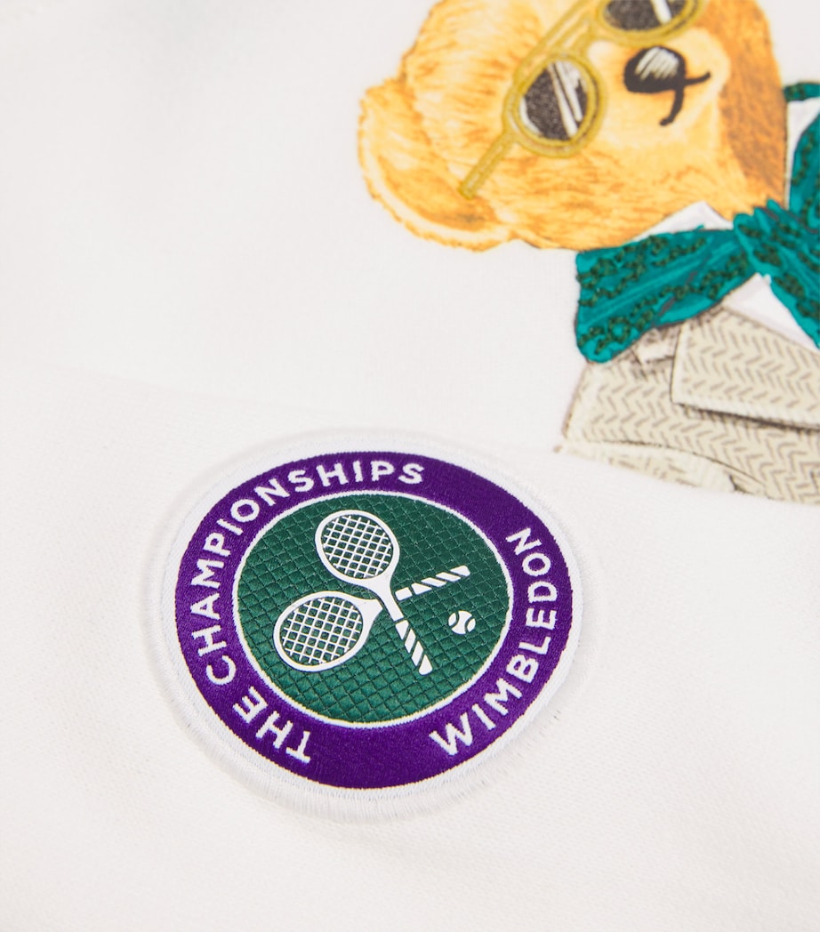 x Wimbledon Cotton-Blend Polo Bear Sweatshirt (2-7 Years) CERAMIC WHITE Image 3