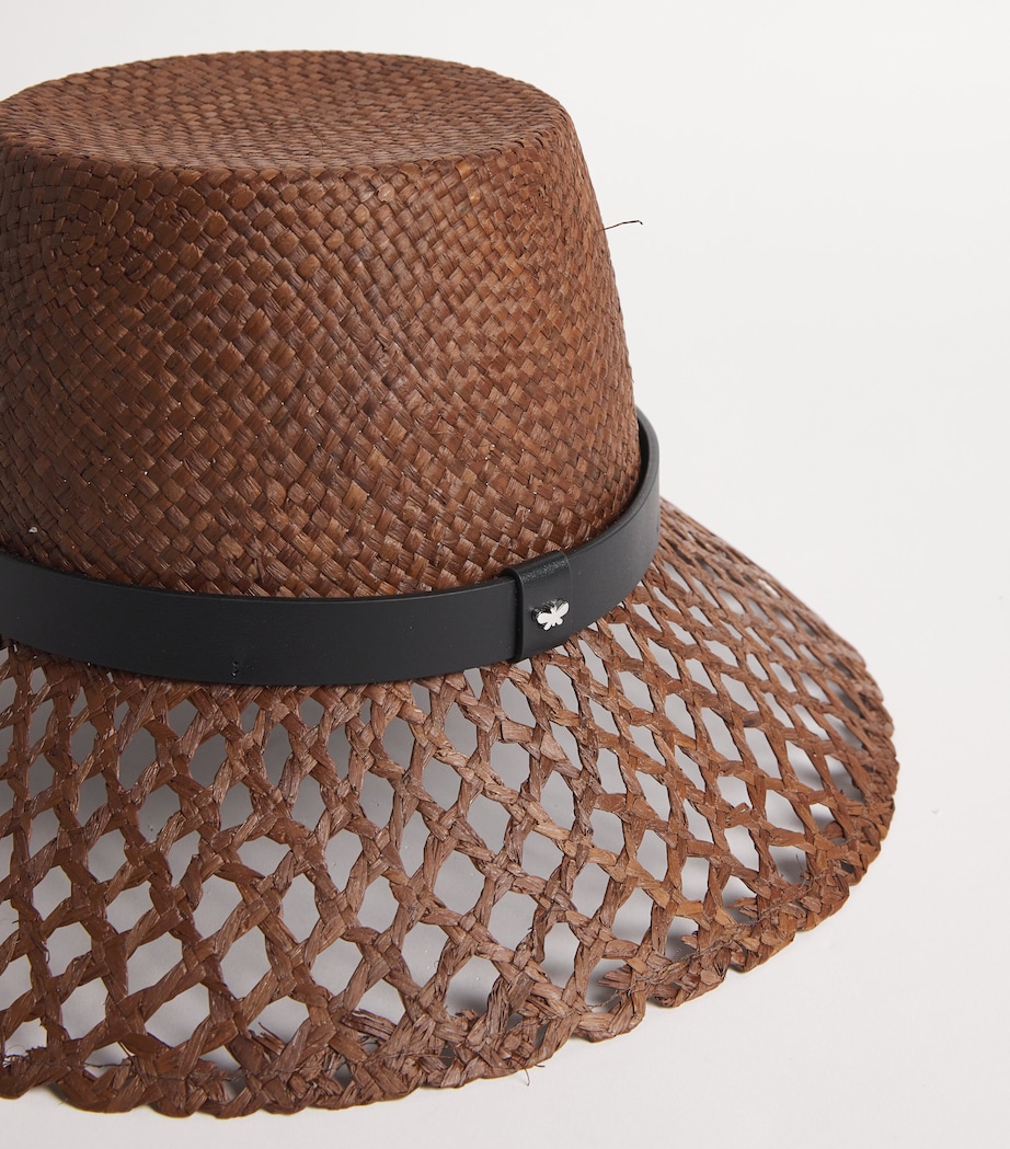 Perforated Raffia Hat BROWN Image 3