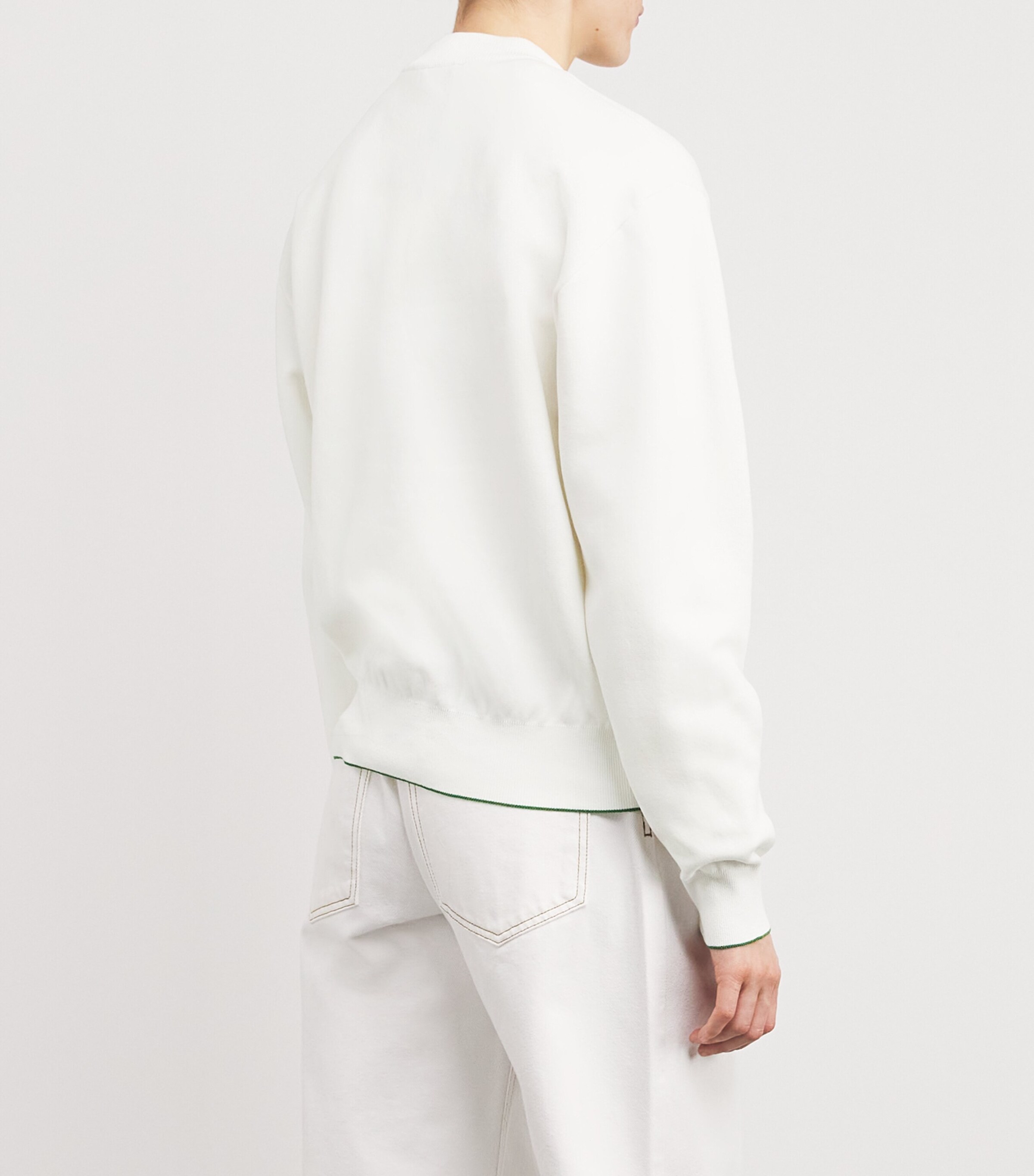 Jacquemus Womens Embroidered Logo Sweatshirt Hotel White Image 4