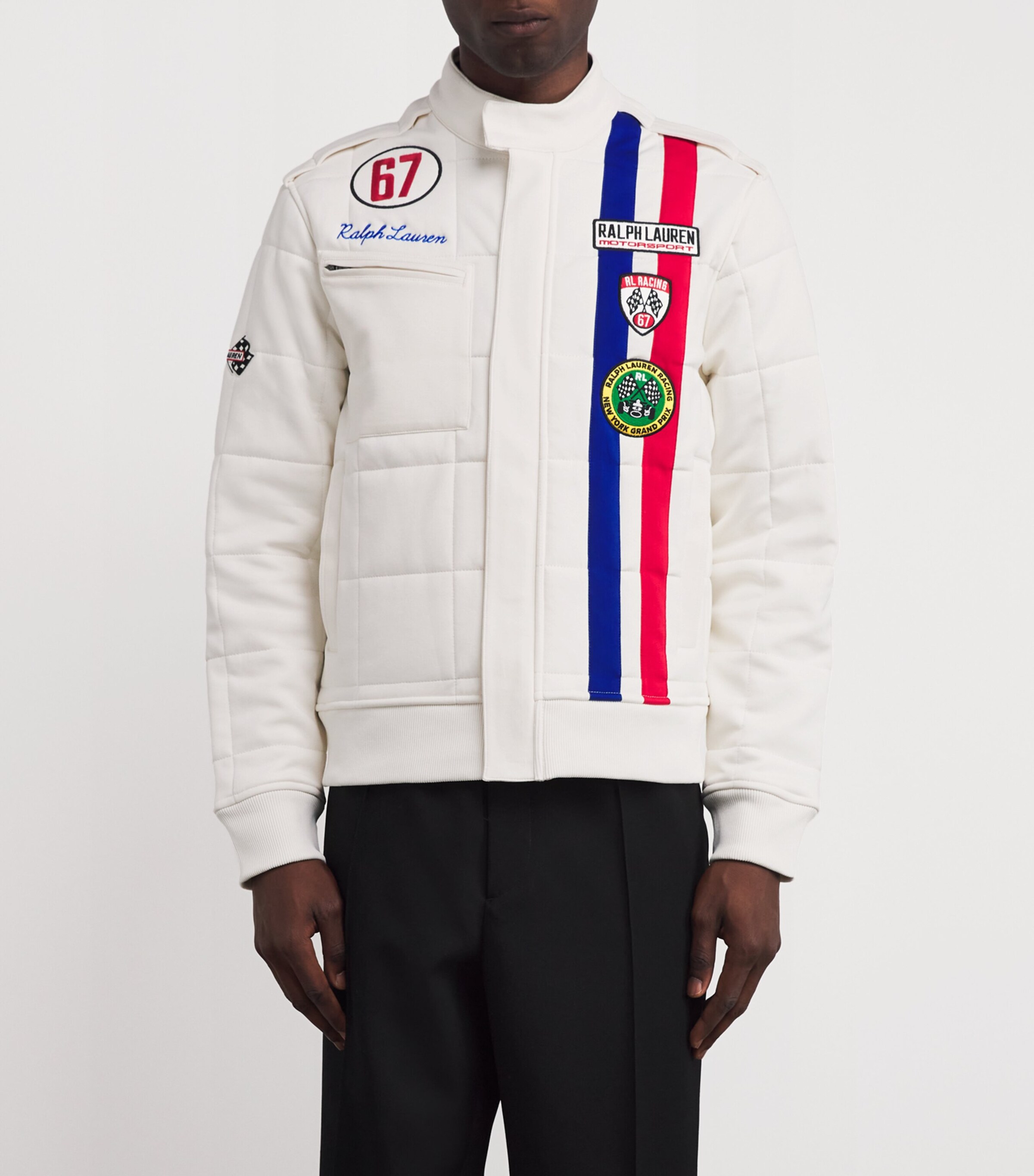 Polo Ralph Lauren White Double-Knit Racing Logo Jacket | Harrods NG