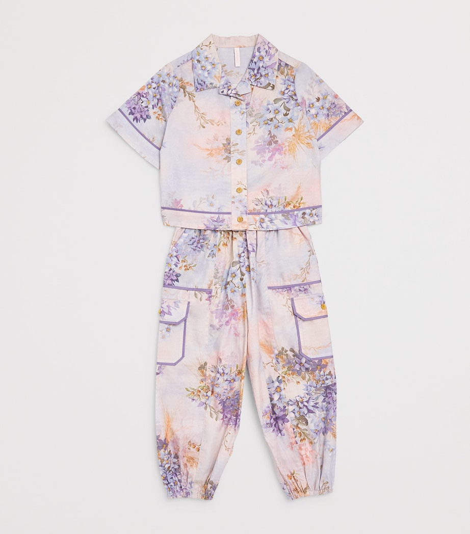 Cotton Poplin Cascadian Shirt (2-12 Years) BLUE FLORAL Image 3