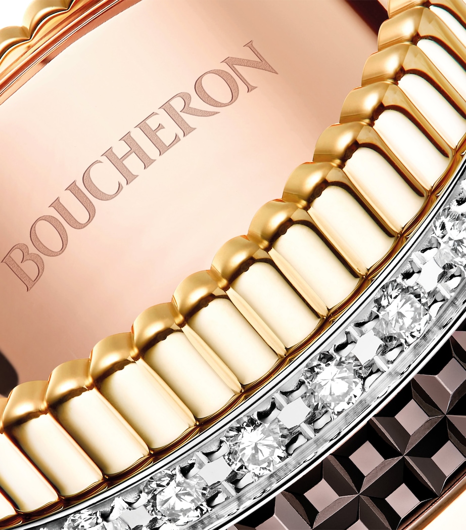 Large Mixed Gold and Diamond Quatre Classique Ring NO COLOUR Image 3