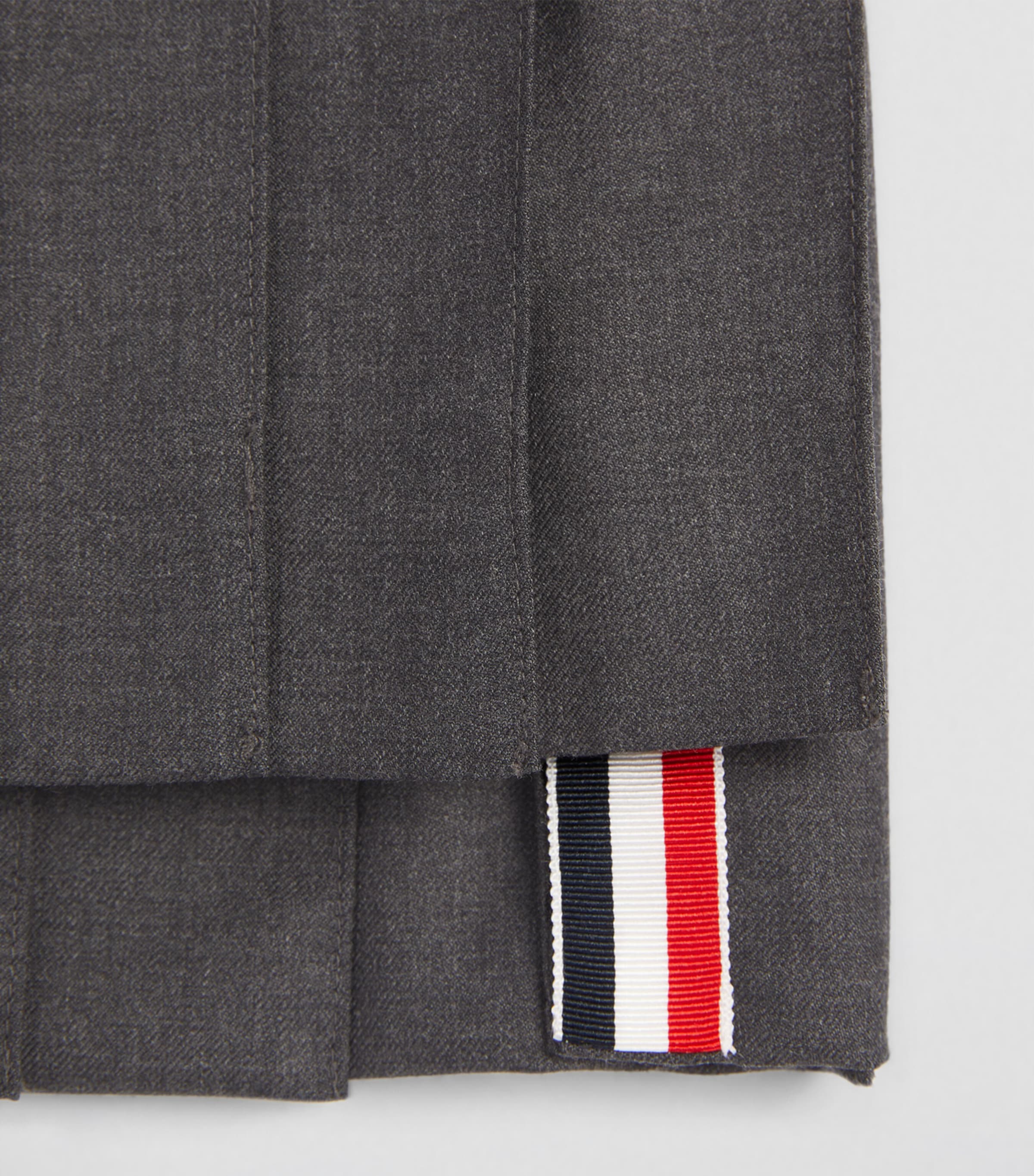 Thom Browne Kids Wool Pleated Skirt (2-12 Years) Dark Grey Image 4