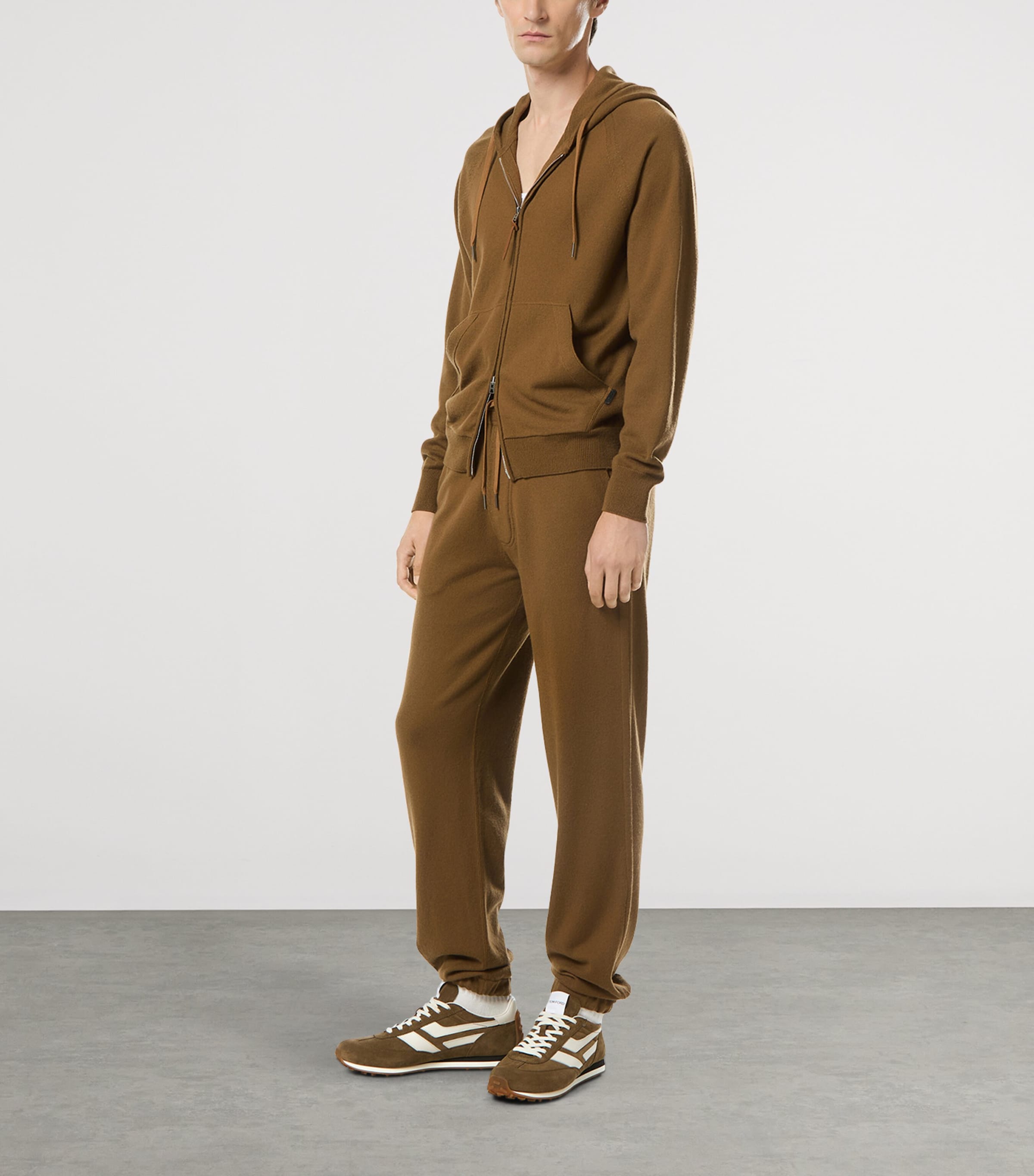 Cashmere-Wool Leather-Trim Hoodie EBN Image 4