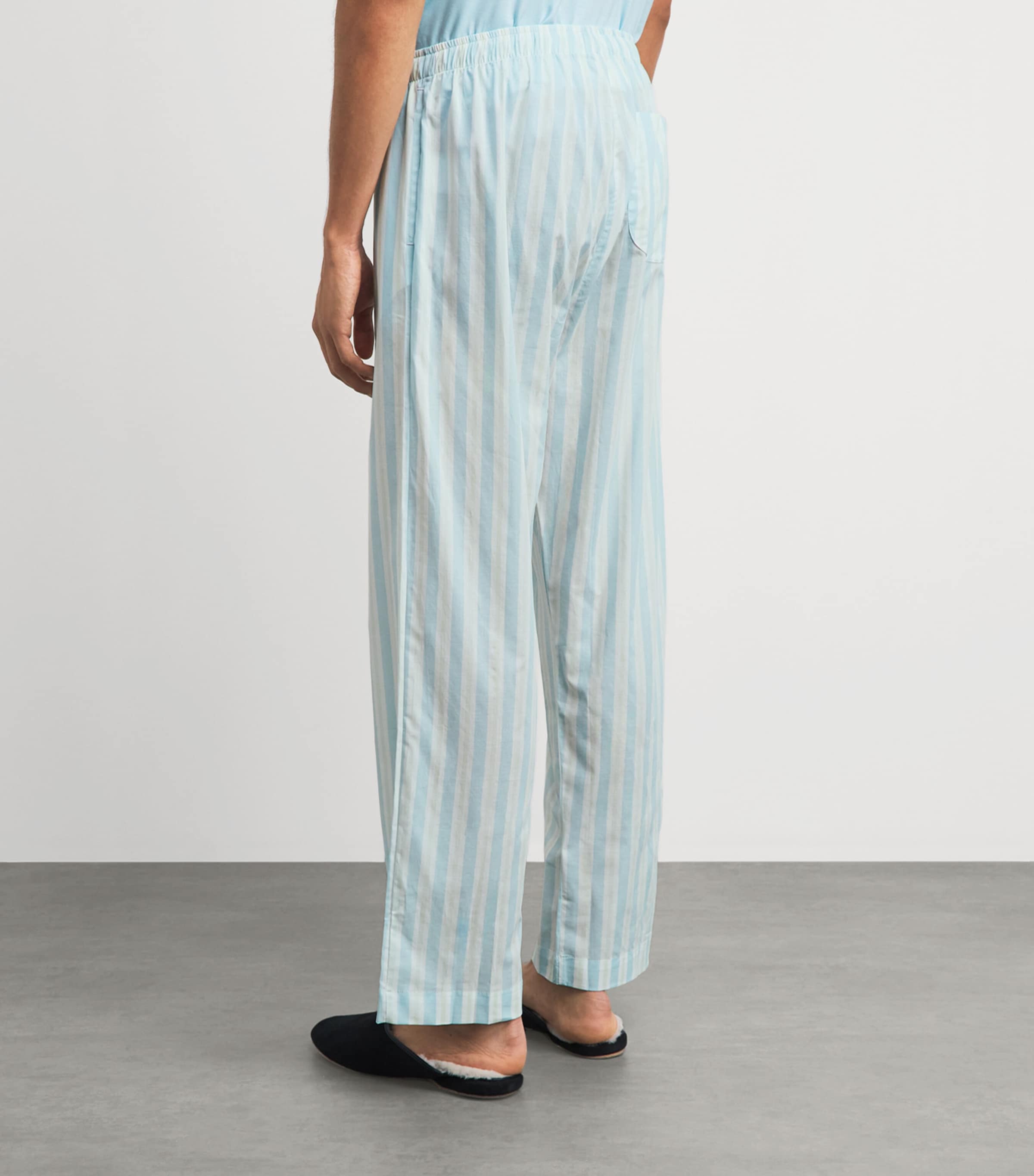 Derek Rose Mens Cotton Amalfi Lounge Trousers Blu Image 5