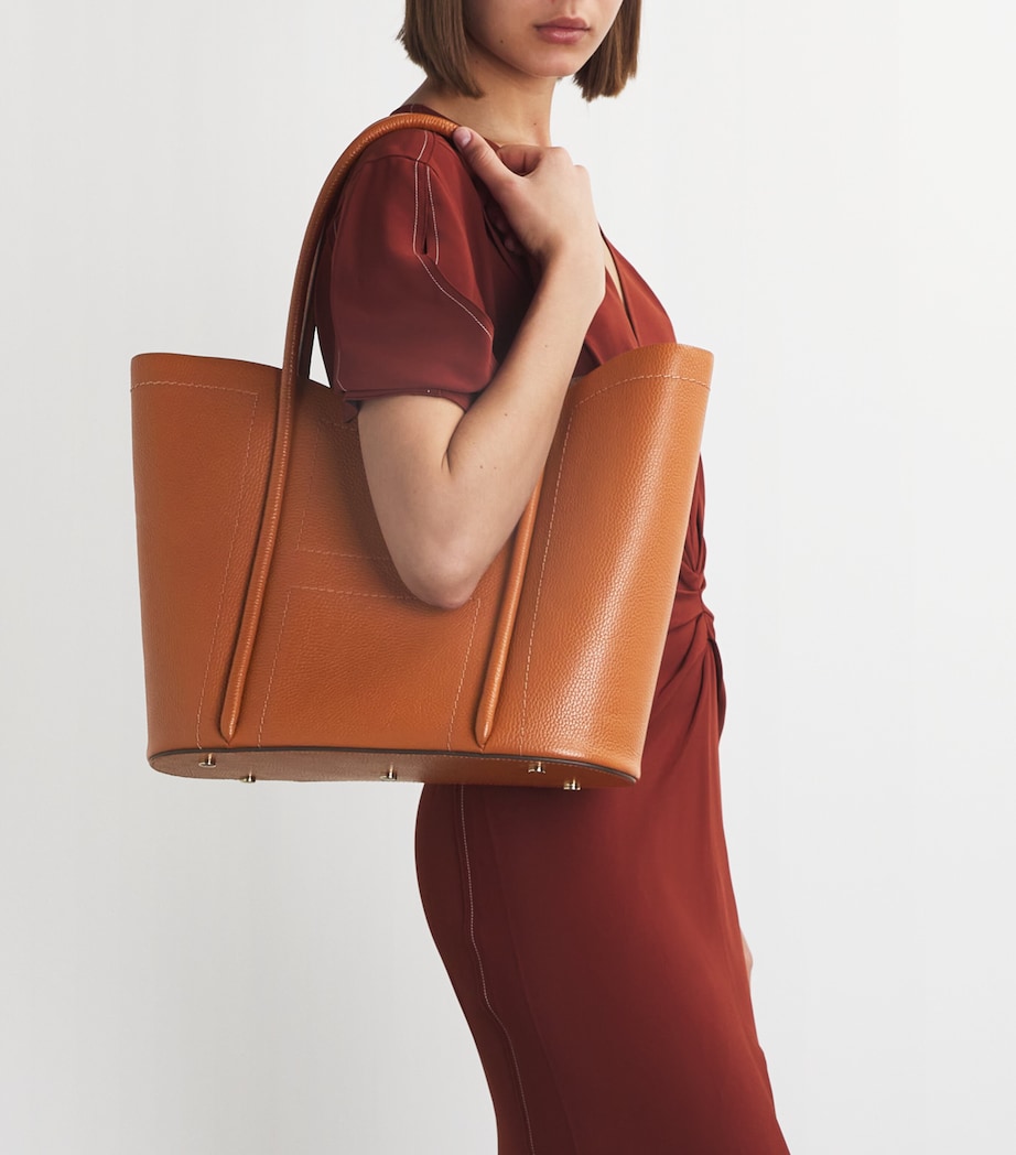 Leather Rope Tote Bag TAN Image 5