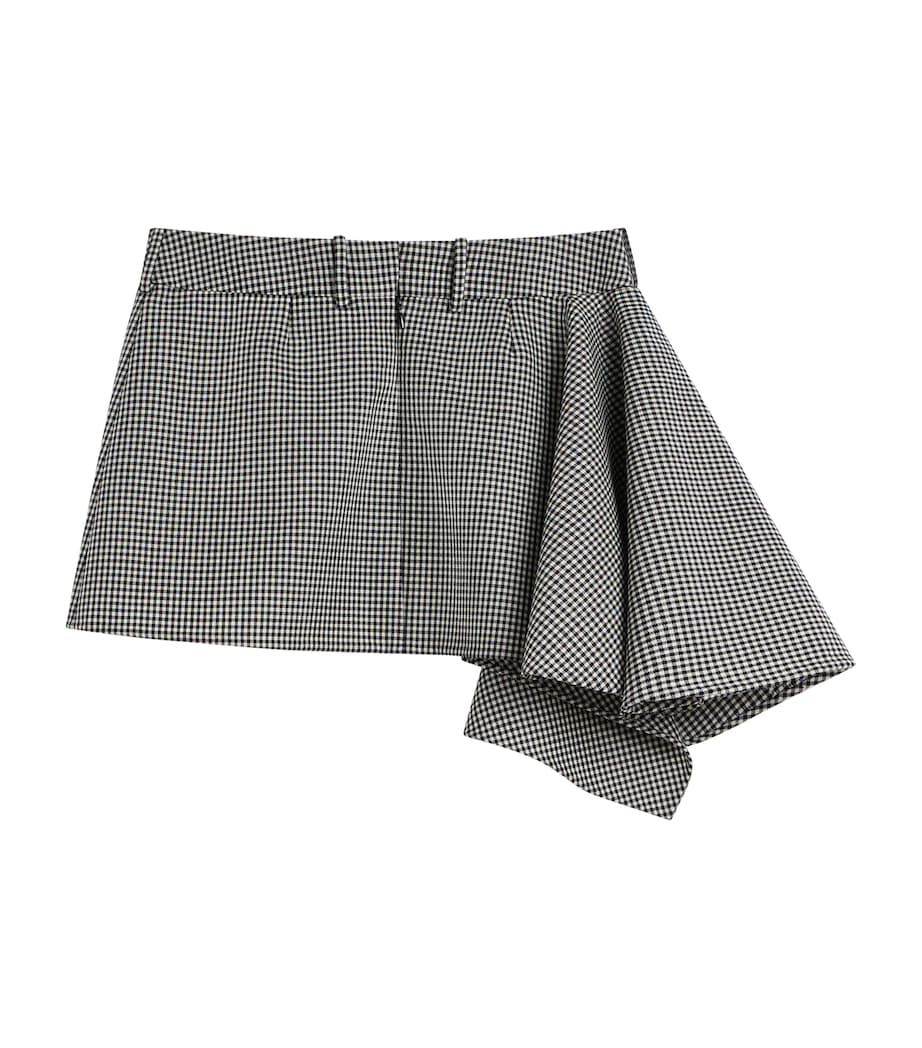 Givenchy Womens Wool Houndstooth Slashed Mini Skirt Image 4
