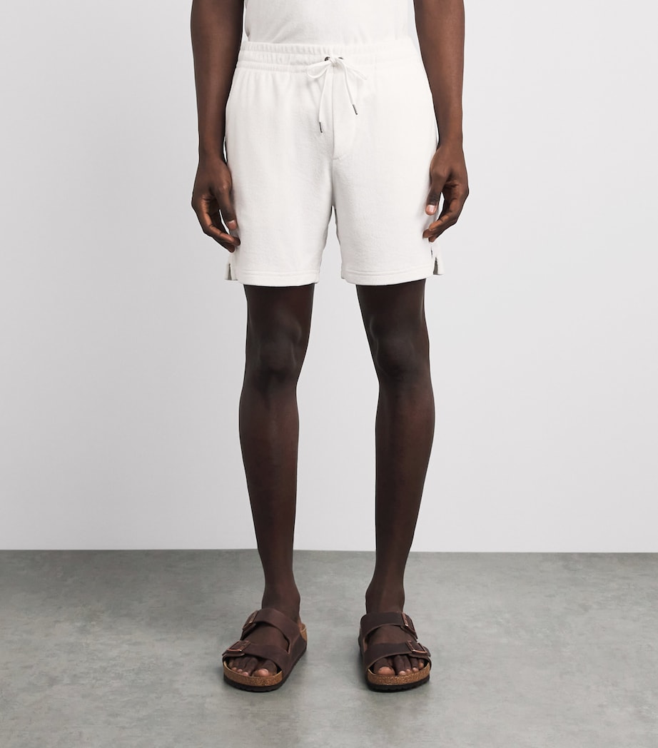 Polo Ralph Lauren Mens Cotton-Blend Terry Cloth Shorts White Image 4