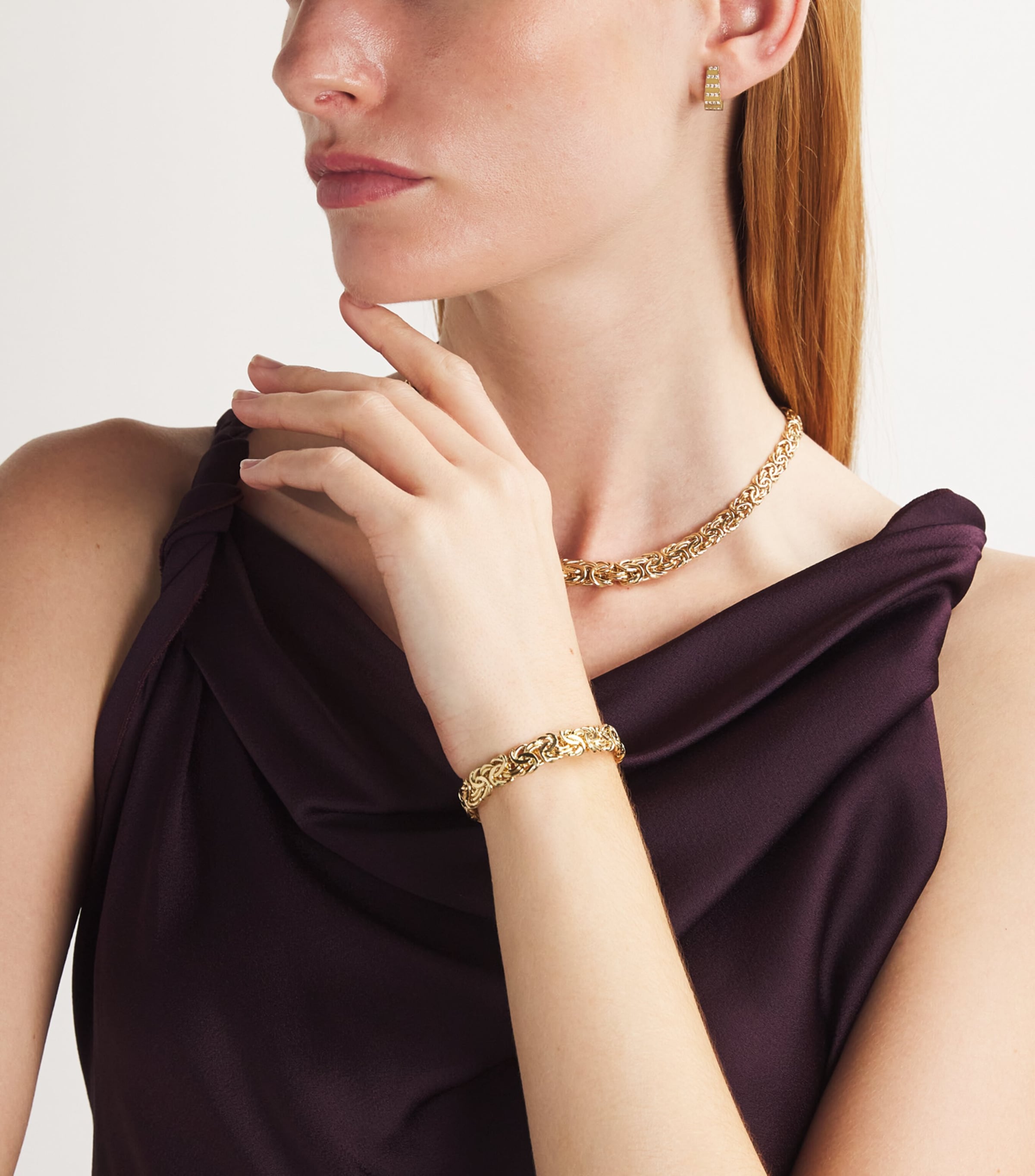 Small Yellow Gold and Diamond Escalier Hoop Earrings YELLOW GOLD Image 5