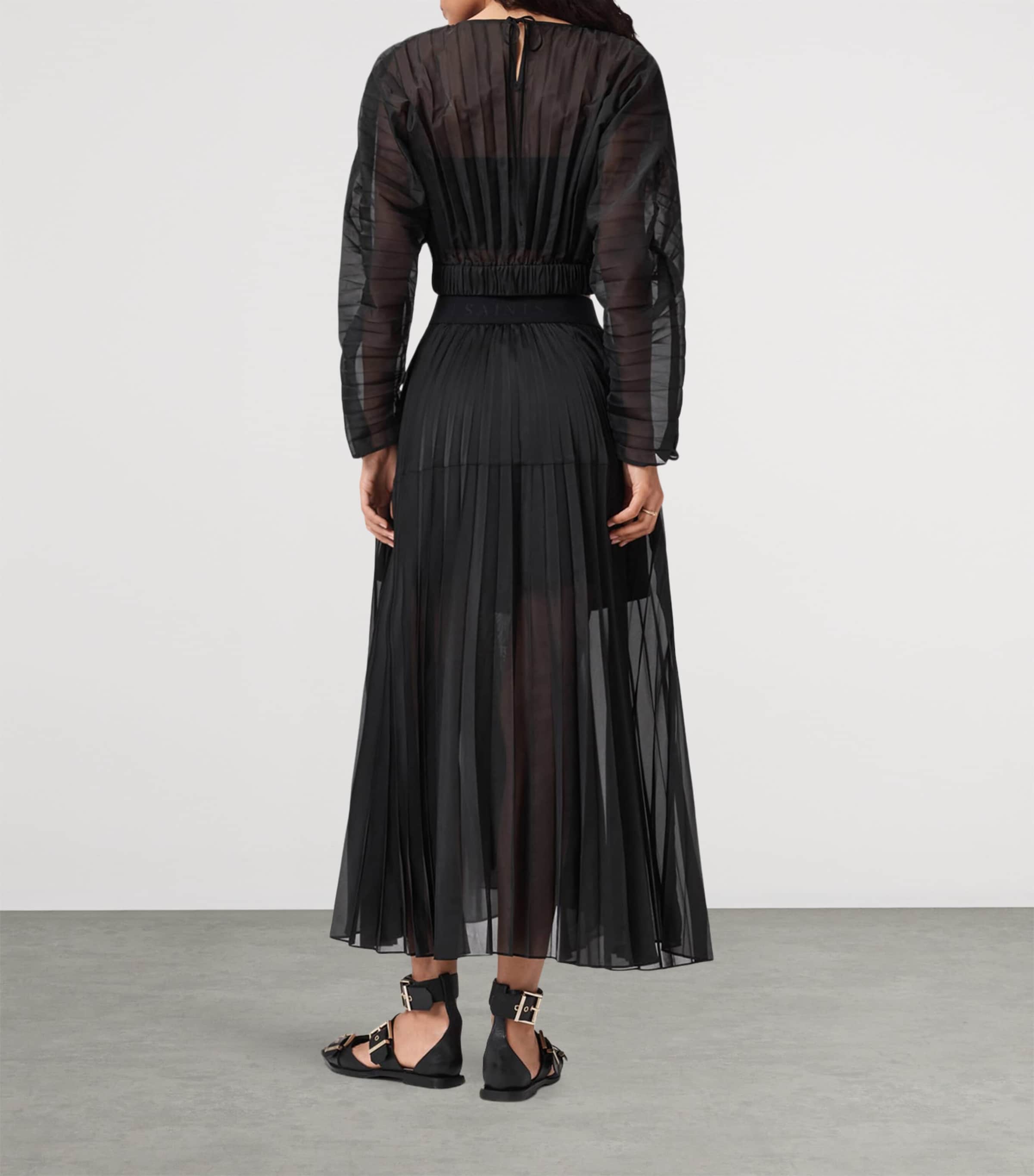 Pleated Micaela Maxi Skirt BLACK Image 4