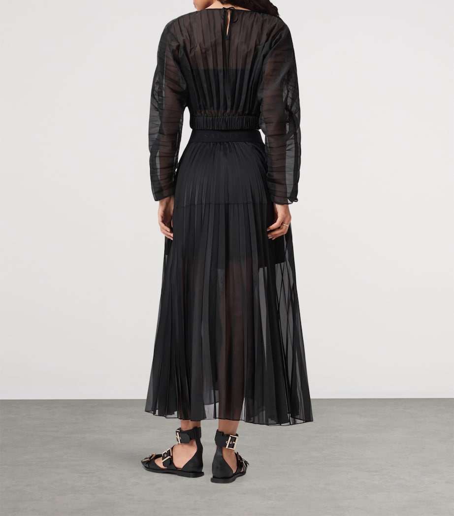 Pleated Micaela Maxi Skirt BLACK Image 4