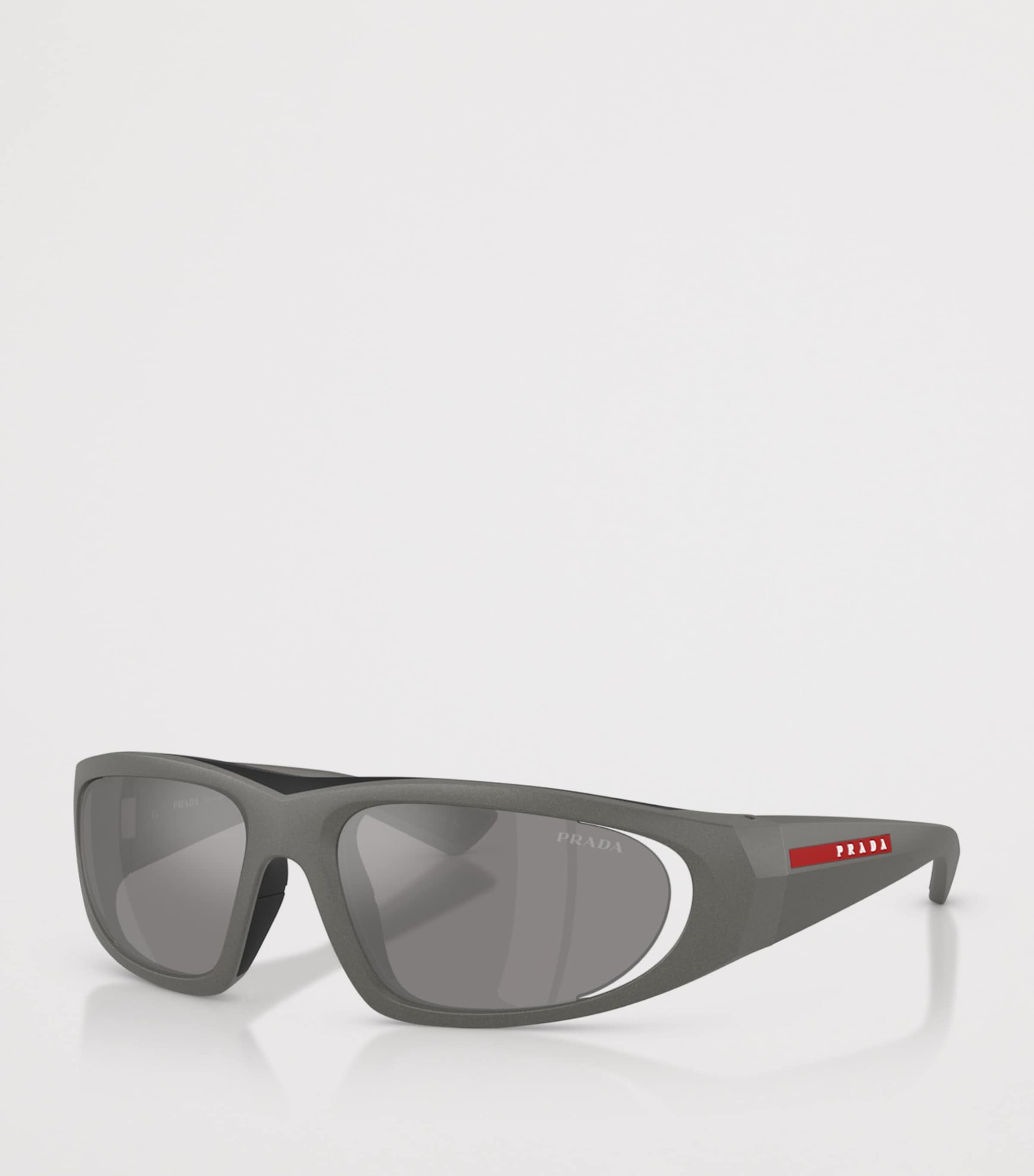 Prada Linea Rossa Irregular Sunglasses In Grey